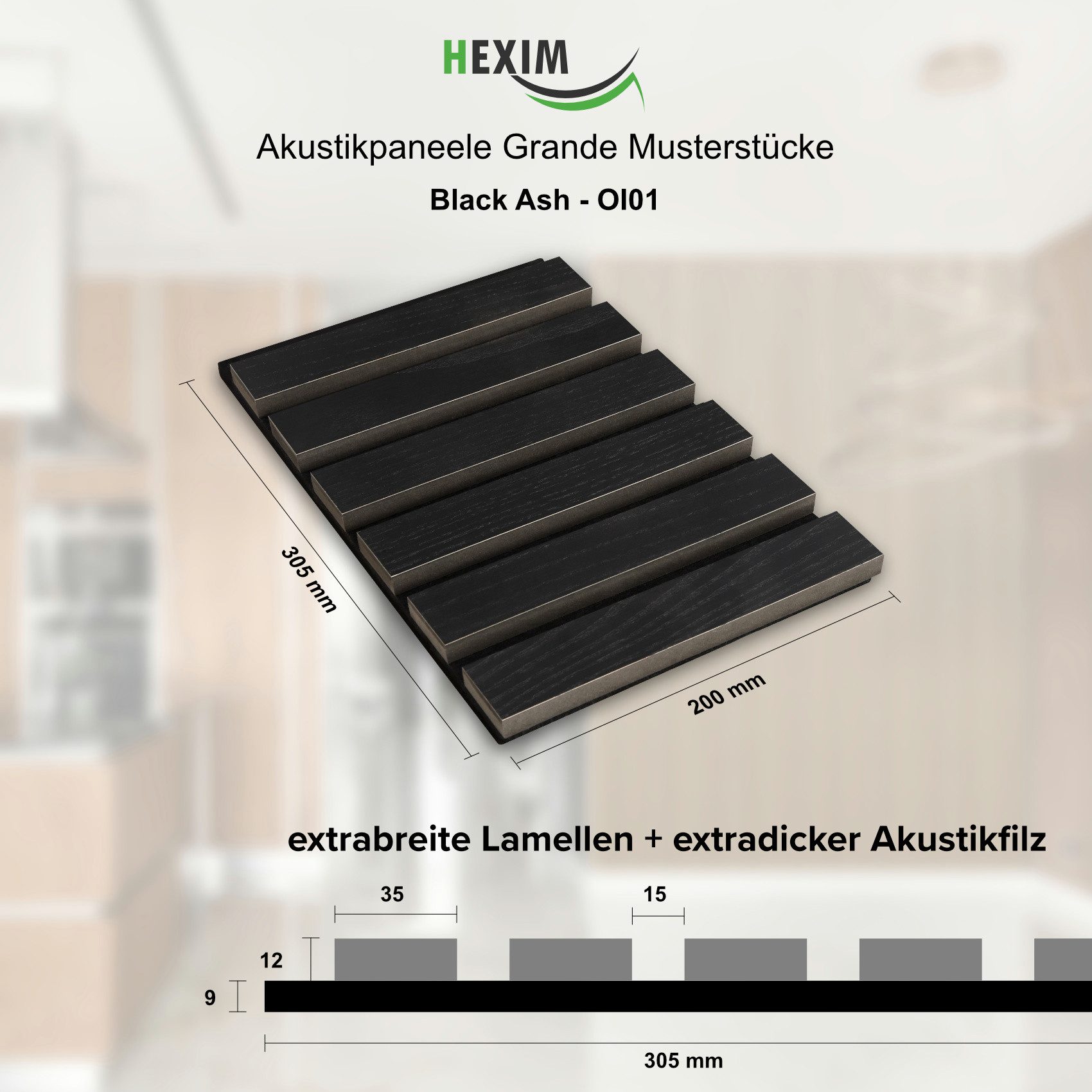 Hexim Wandpaneel, (Akustikpaneele Musterstück Holzpaneele Grande günstig online kaufen