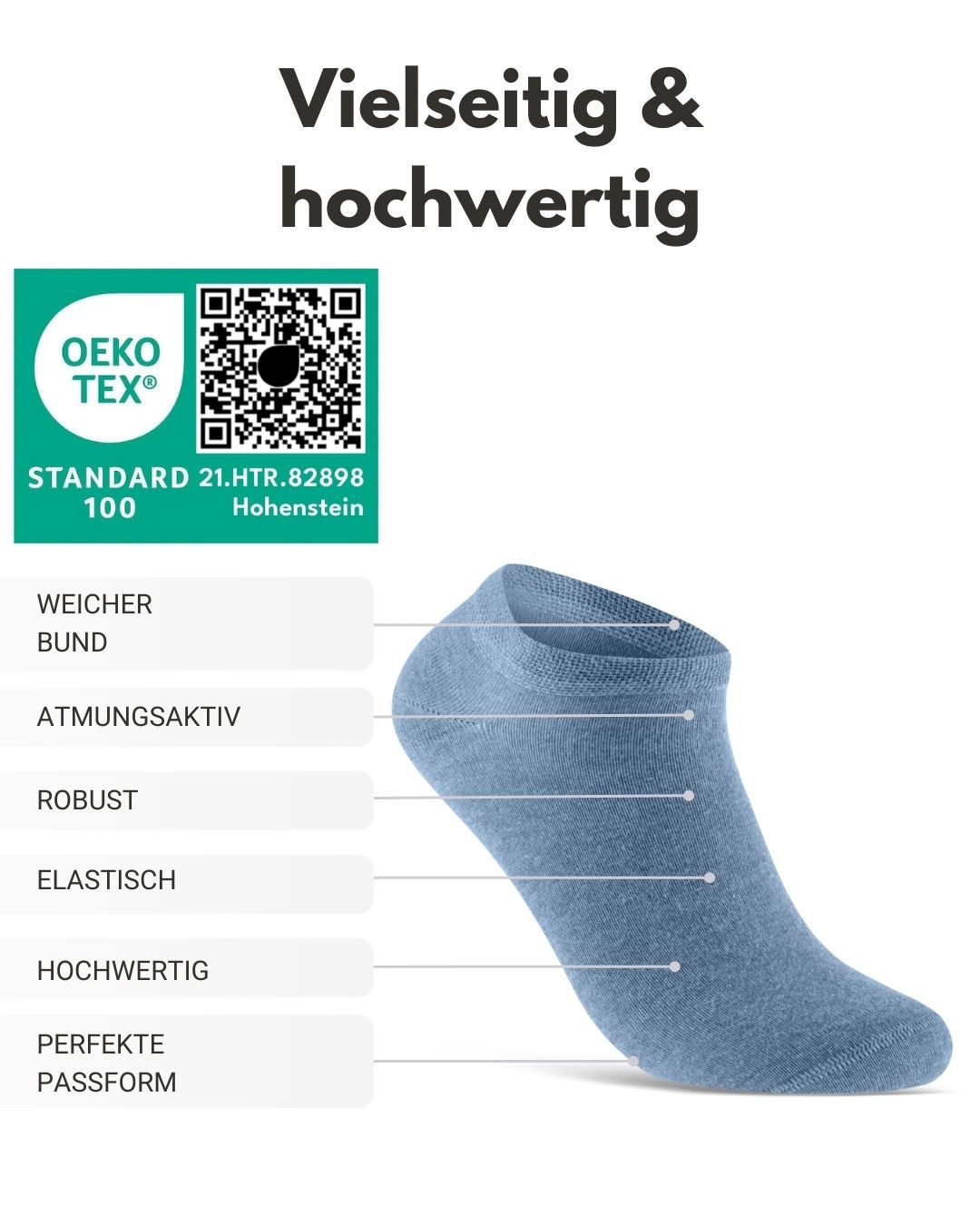 sockenkauf24 Sneakersocken Premium Sneaker Socken Herren & Damen mit Komfortbund ohne Gummidruck (20-Paar) atmungsaktive gekämmte Baumwolle, ohne Naht, Exclusive Line