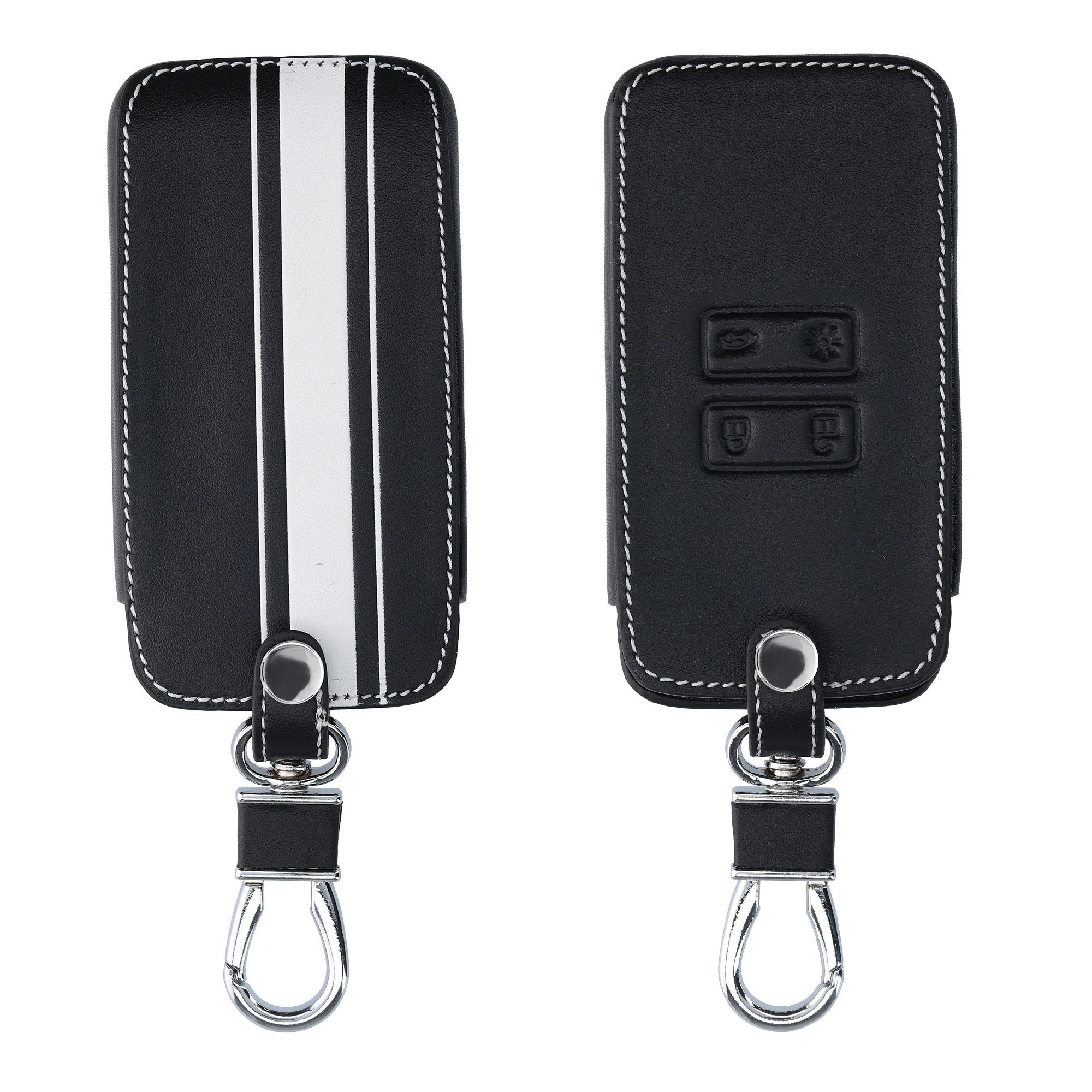 Autoschlüssel Schutzhülle für kwmobile Renault, Kunstleder Cover Hülle Schlüsseltasche Schlüsselhülle Weiß