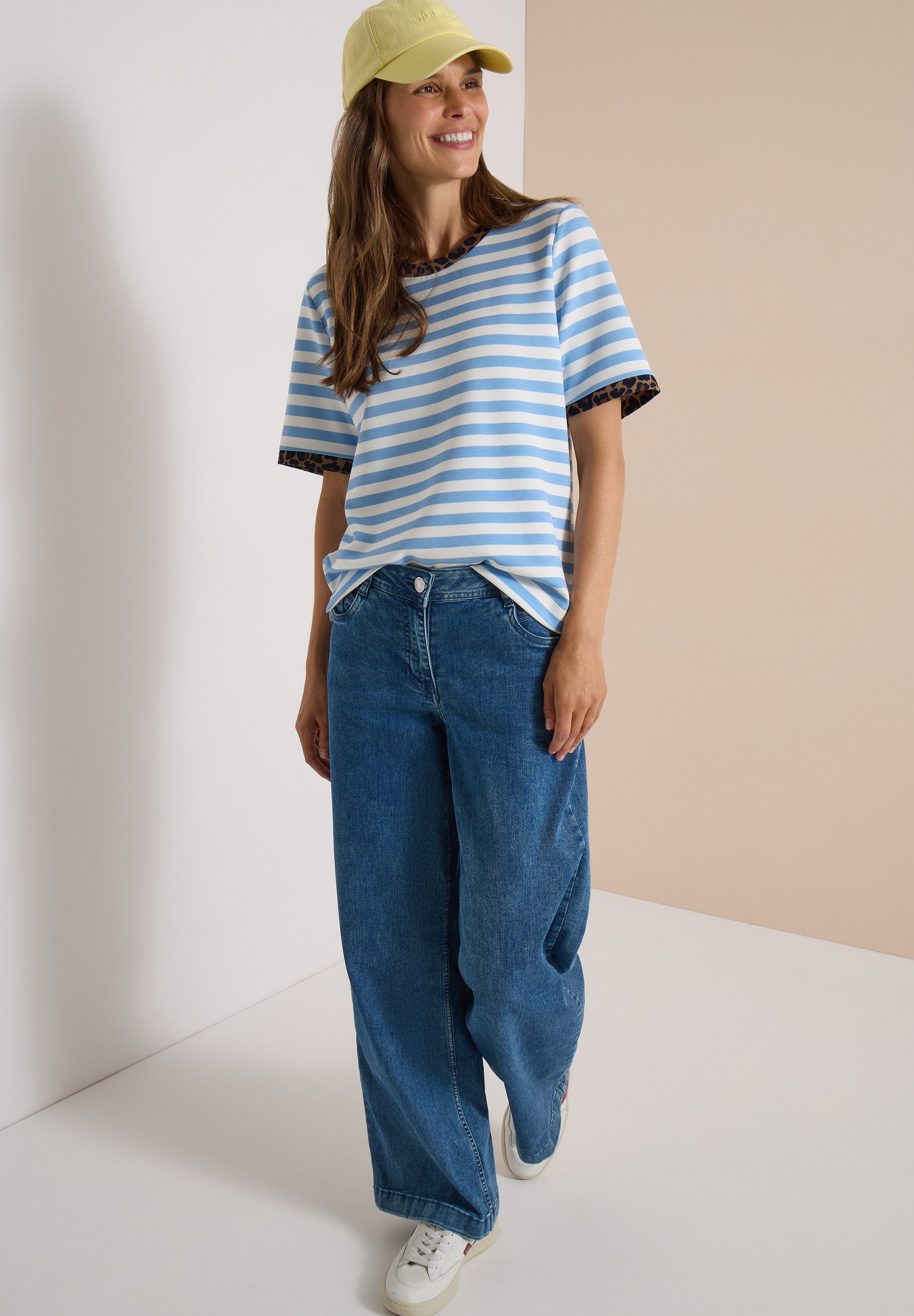 CECIL T-Shirt mit Animal-Print Details, Softer Viskosemix, Rundhals – Bild 5 von 5
