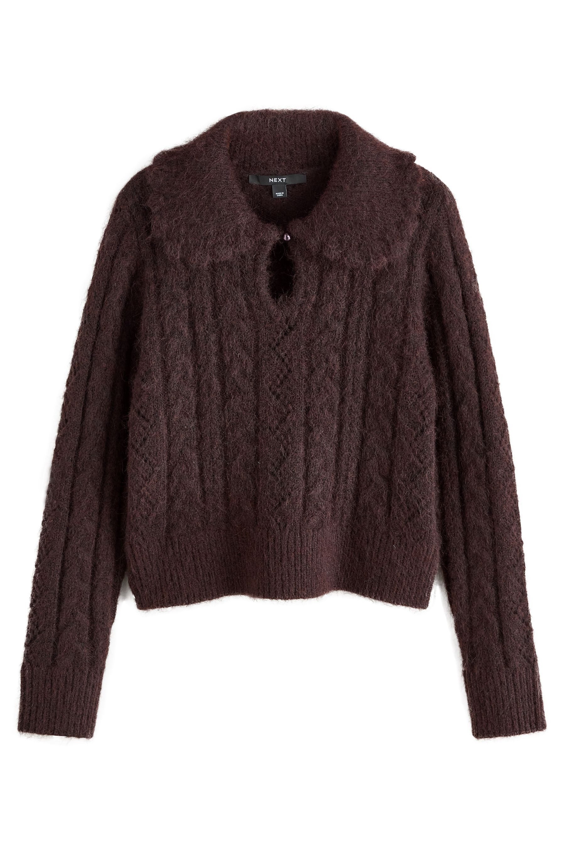 Next Strickpullover Pullover mit Zopfmuster und Wollanteil (1-tlg) günstig online kaufen