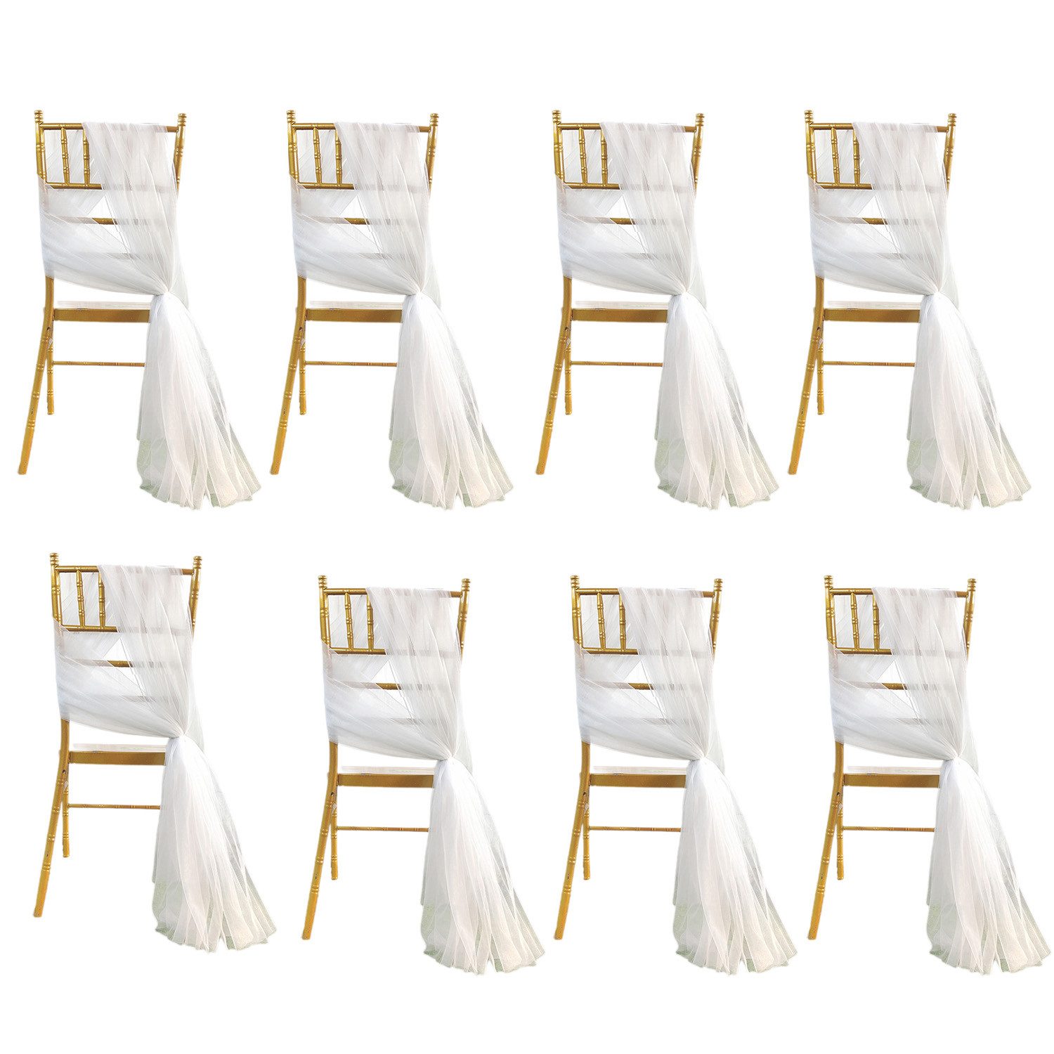 Coonoor Tüllband Weißes Tüll Organza Stoff – Dekoratives Tüll Band, Stuhlde günstig online kaufen