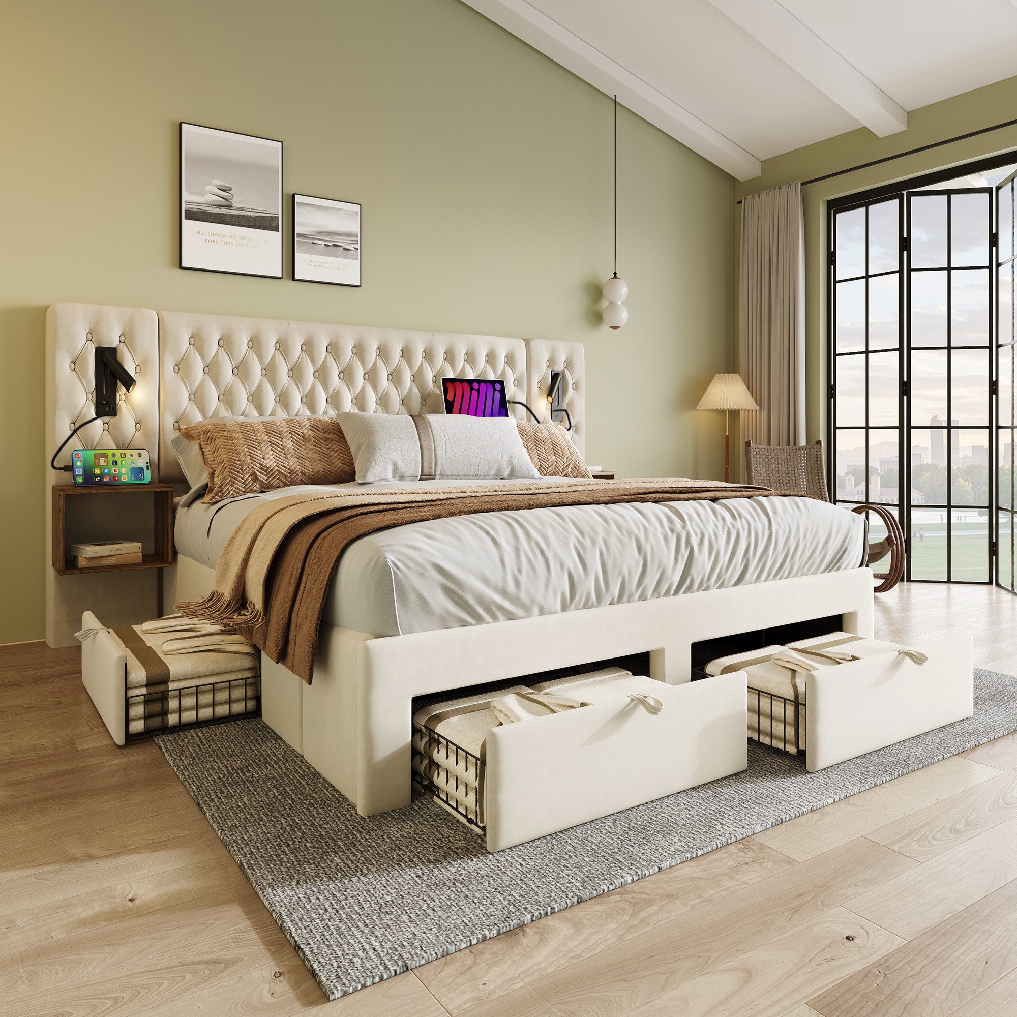 HAUSS SPOLE Polsterbett Polsterbett 180×200cm, 2 günstig online kaufen