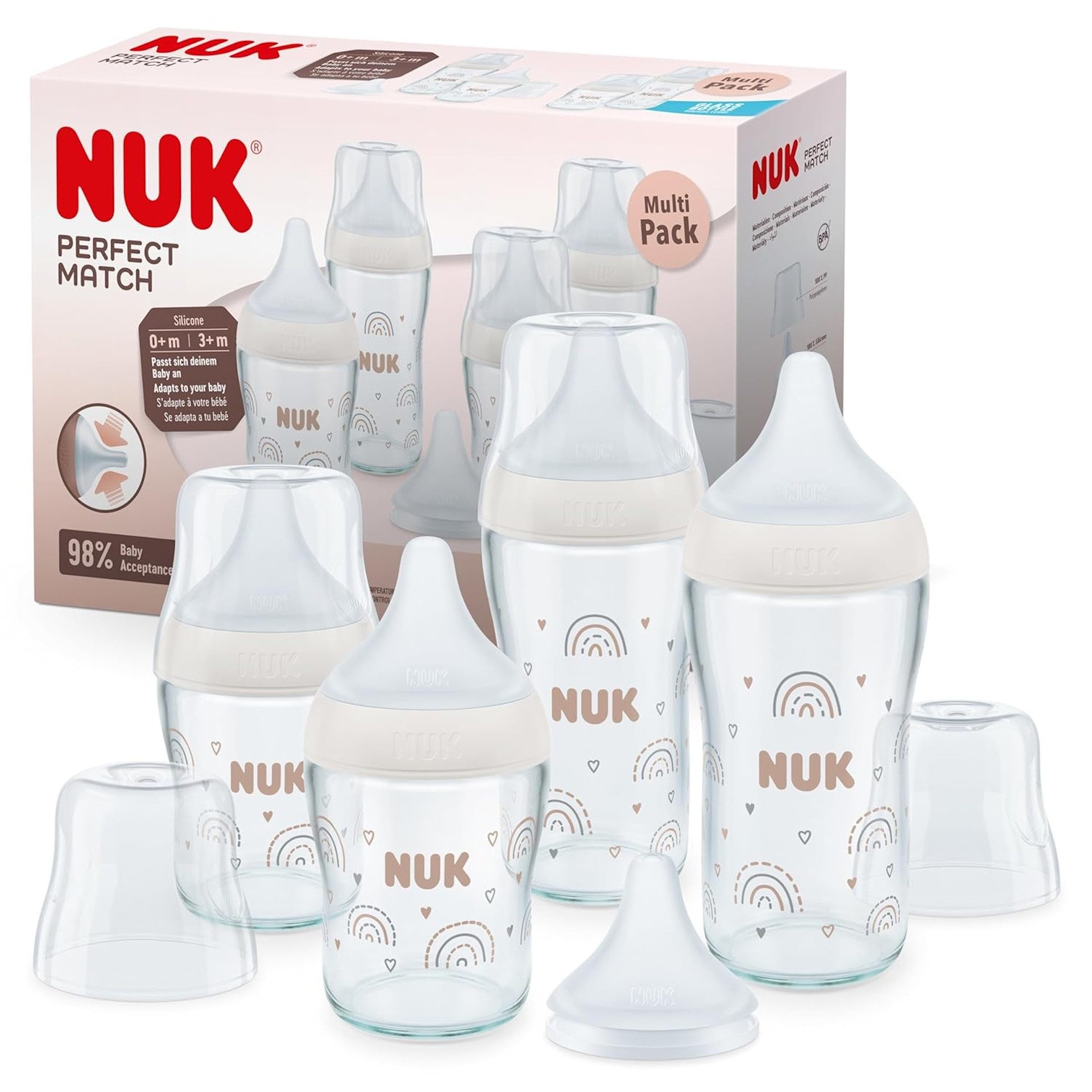 Babyflasche NUK Perfect Match Glas-Babyflaschen set BPA frei