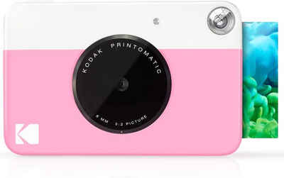 Kodak Printomatic Pink Sofortbildkamera (5 MP, Vollfarbdrucke auf ZINK 2x3-Fotopapier mit Sticky-Back-Funktion)