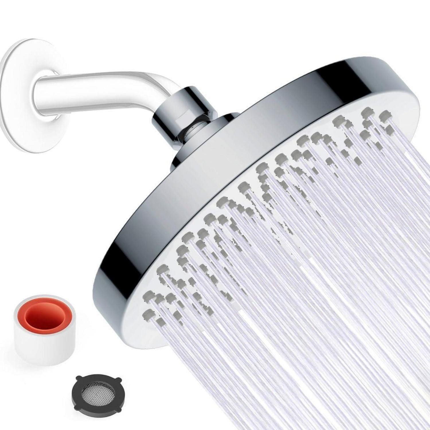 LuxusKollektion Regenduschkopf Regendusche Kopfbrause 6 Zoll Hochdruck verstellbar Chrom 6 Zoll