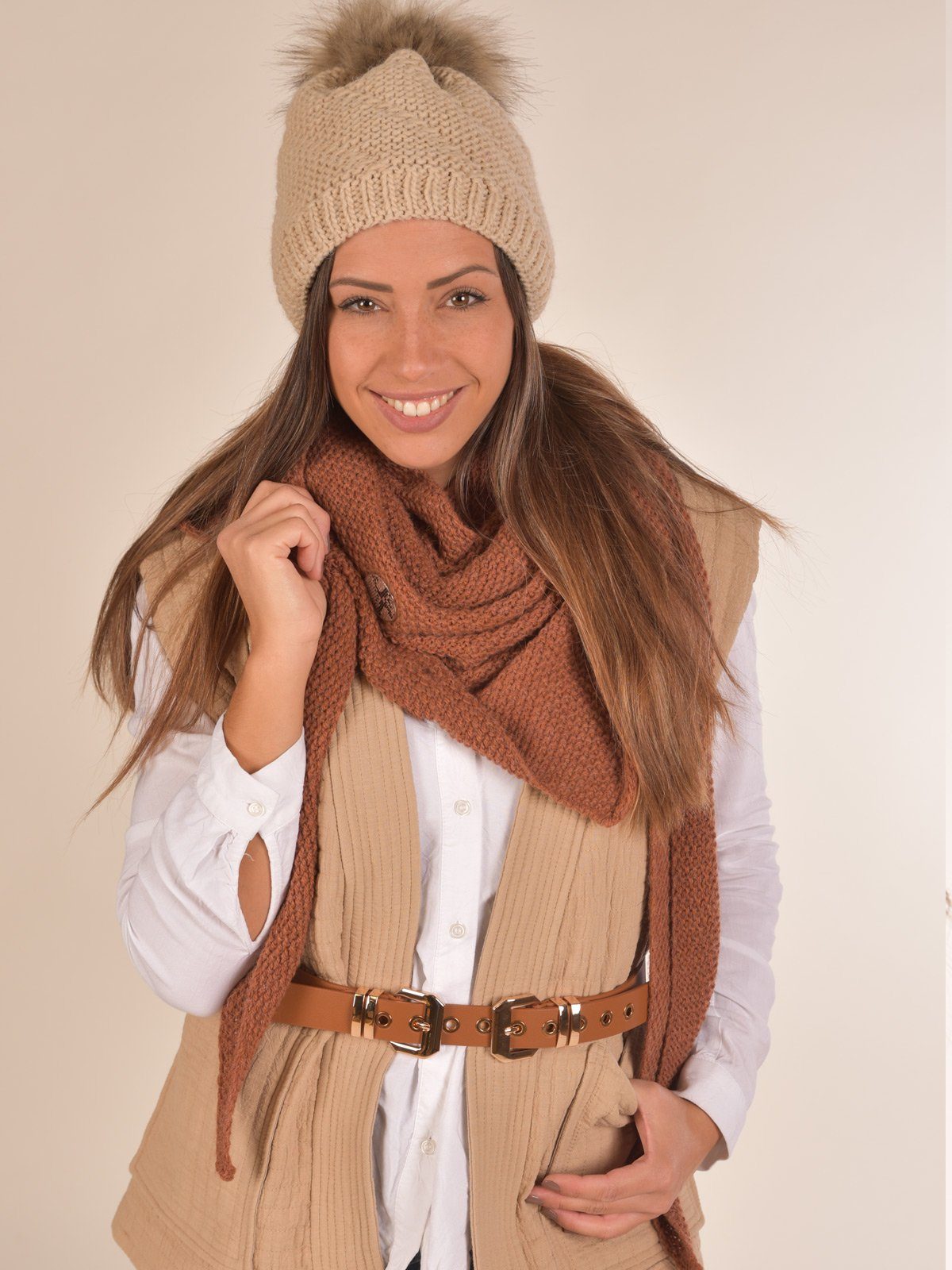 styleBREAKER Synthetikgürtel Doppel Schnallen Gürtel mit goldenen Metall Details (1-St)