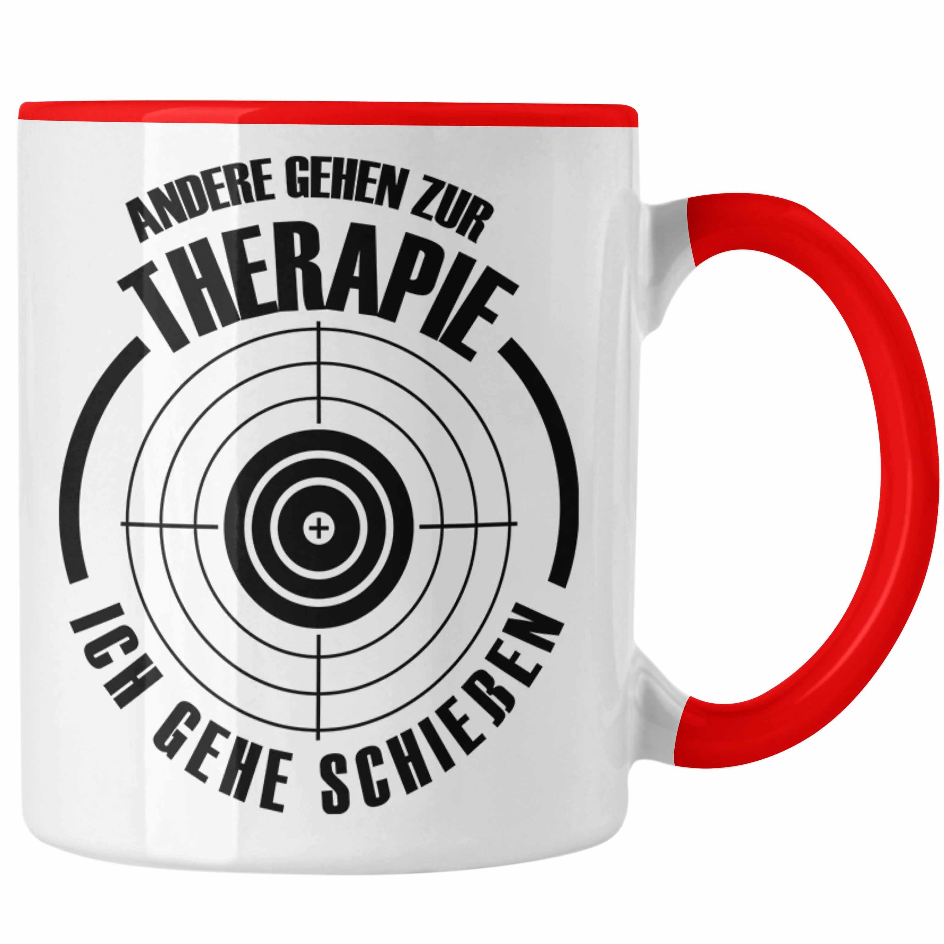 Trendation Tasse Lustige Schießen-Tasse Geschenk für Schützenfest-Fans und Schießstand- Rot