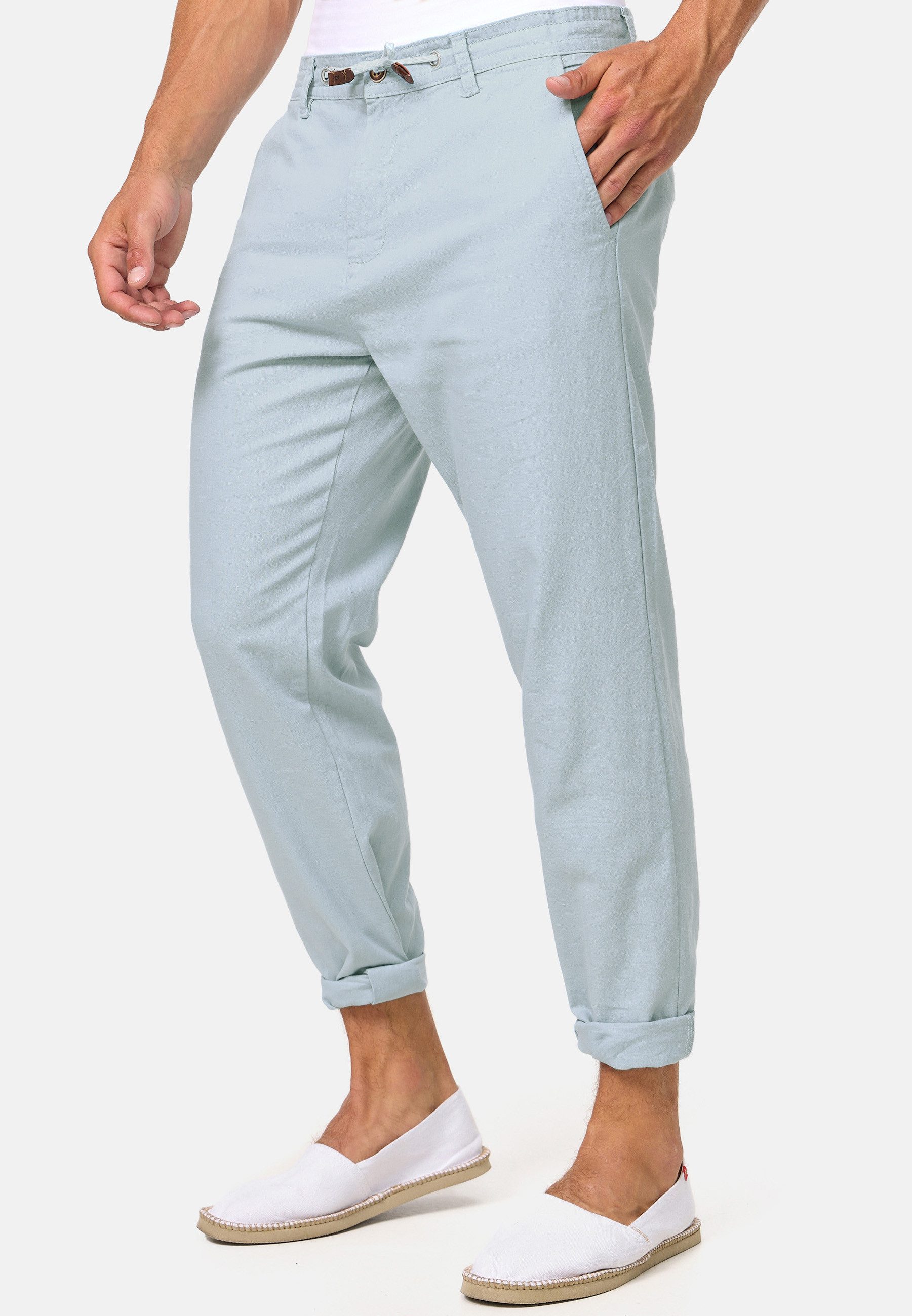 INDICODE Leinenhose Herren Veneto Sommerhose Leinen Herrenhose leichte Sommerhose mit Kordelzug – Bild 3 von 5