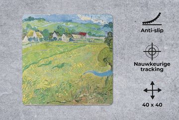 MuchoWow Gaming Mauspad Les Vessenots in Auvers - Vincent van Gogh (1-St), Mousepad mit Rutschfester Unterseite, Gaming, 40x40 cm, XXL, Großes