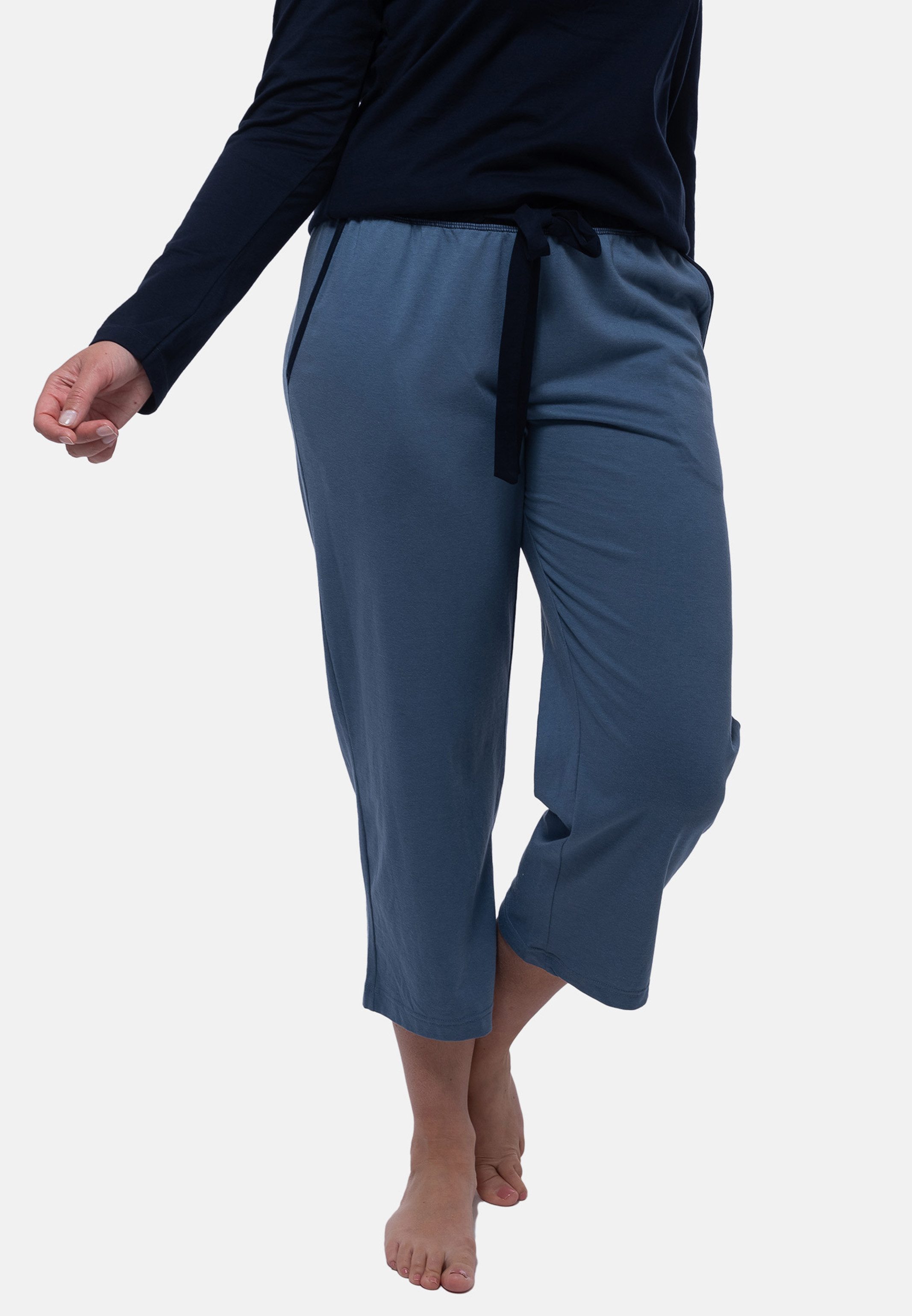 Ammann Schlafhose Mix & Match (1-tlg) Schlafanzug Hose - Baumwolle - Atmungsaktiv - In 7/8-Länge