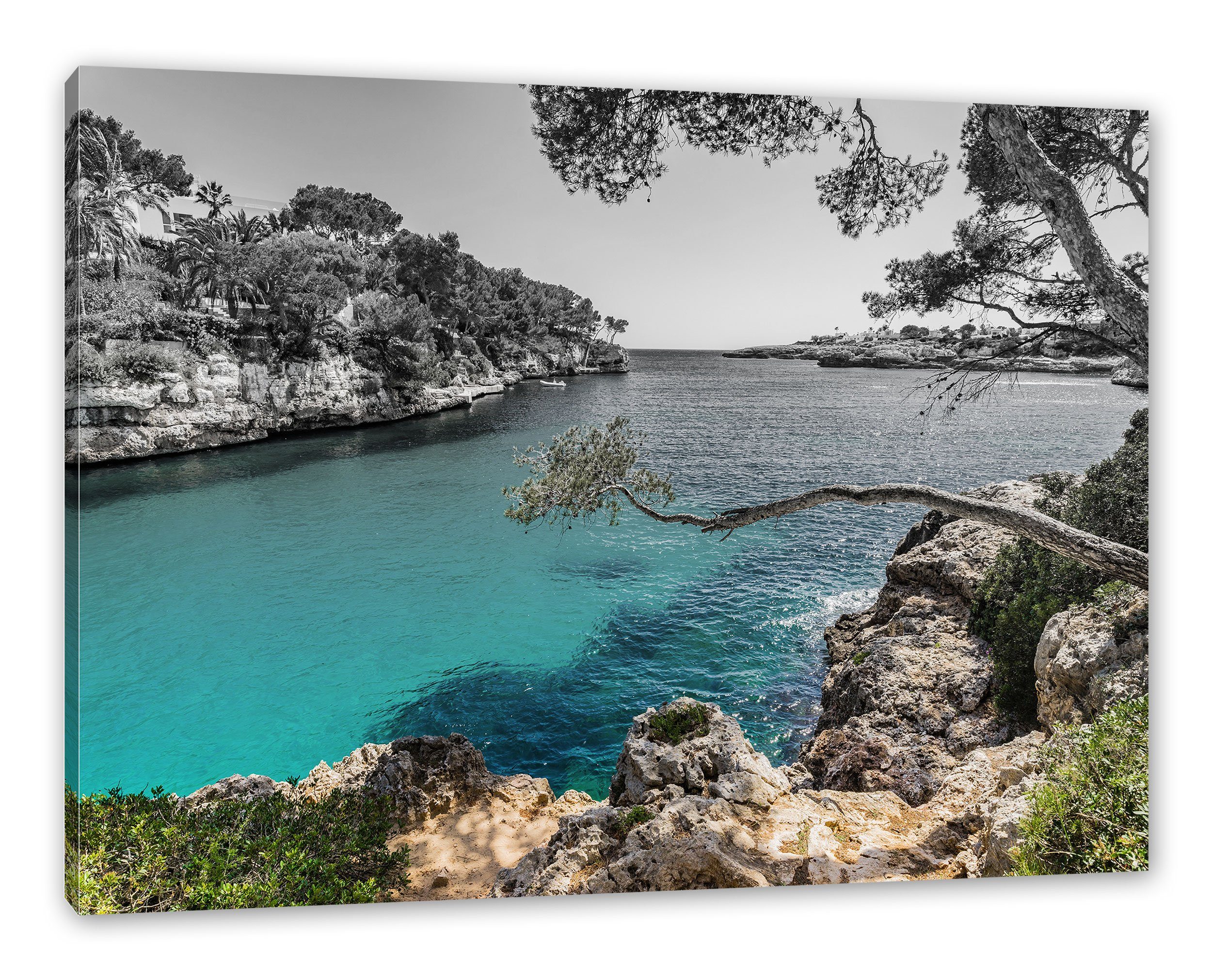 Pixxprint Leinwandbild Mallorca Bay Cove, Mallorca Bay Cove (1 St), Leinwandbild fertig bespannt, inkl. Zackenaufhänger | Leinwandbilder
