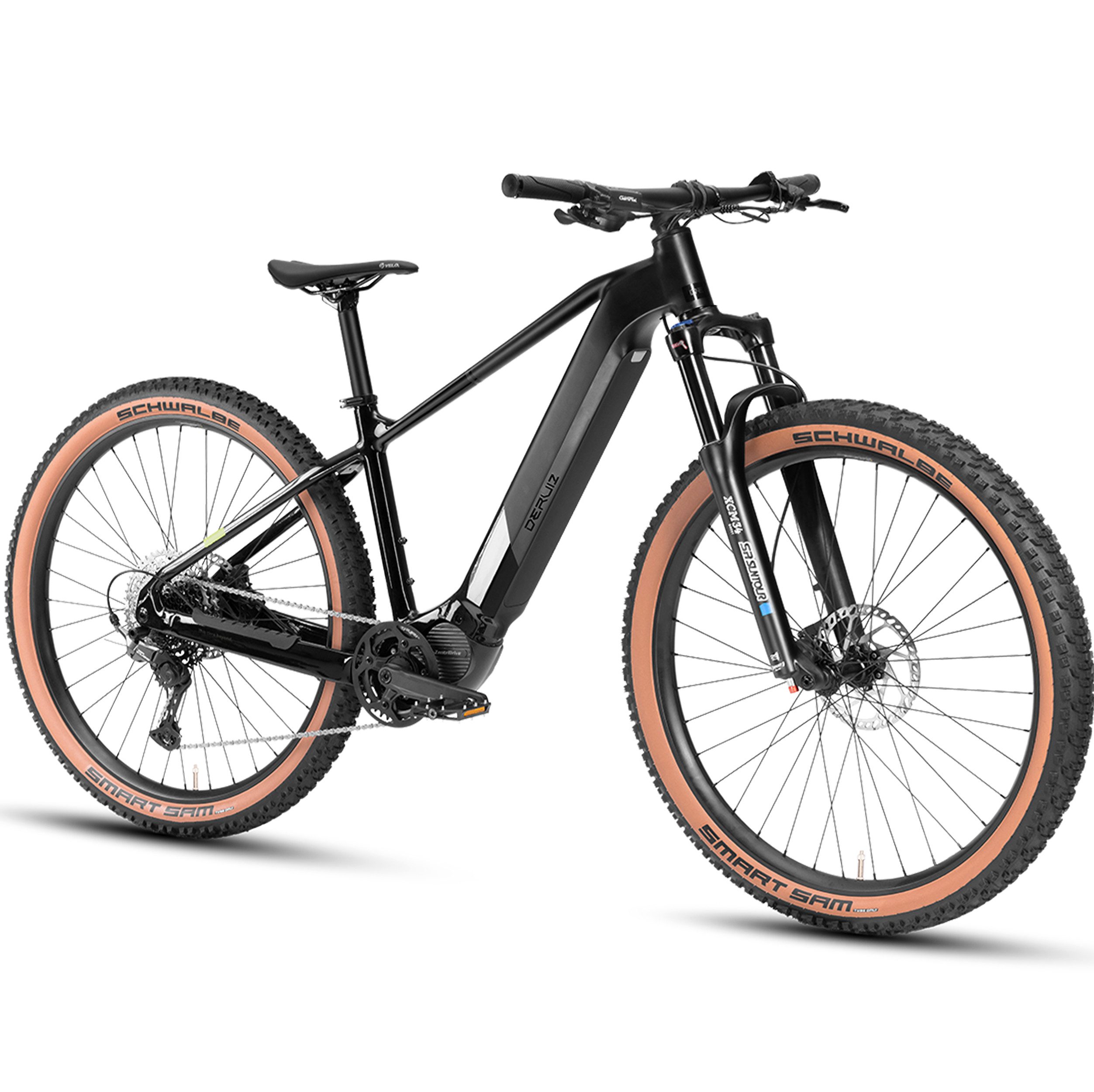 DERUIZ E-Bike Mountainbike 29 Zoll, 110Nm Mittelmotor, 48V 720 Wh, 180km, Bluetooth + APP, 11 Gang SHIMANO CUES ASLU6000T1R Schaltwerk, Kettenschaltung, Mittelmotor, 720 Wh, (Trittfrequenz- und Drehmomentsensor, Für Damen und Herren), Aluminiumrahmen, Lockout-Federgabel mit 120mm Federweg, Elektrofahrrad