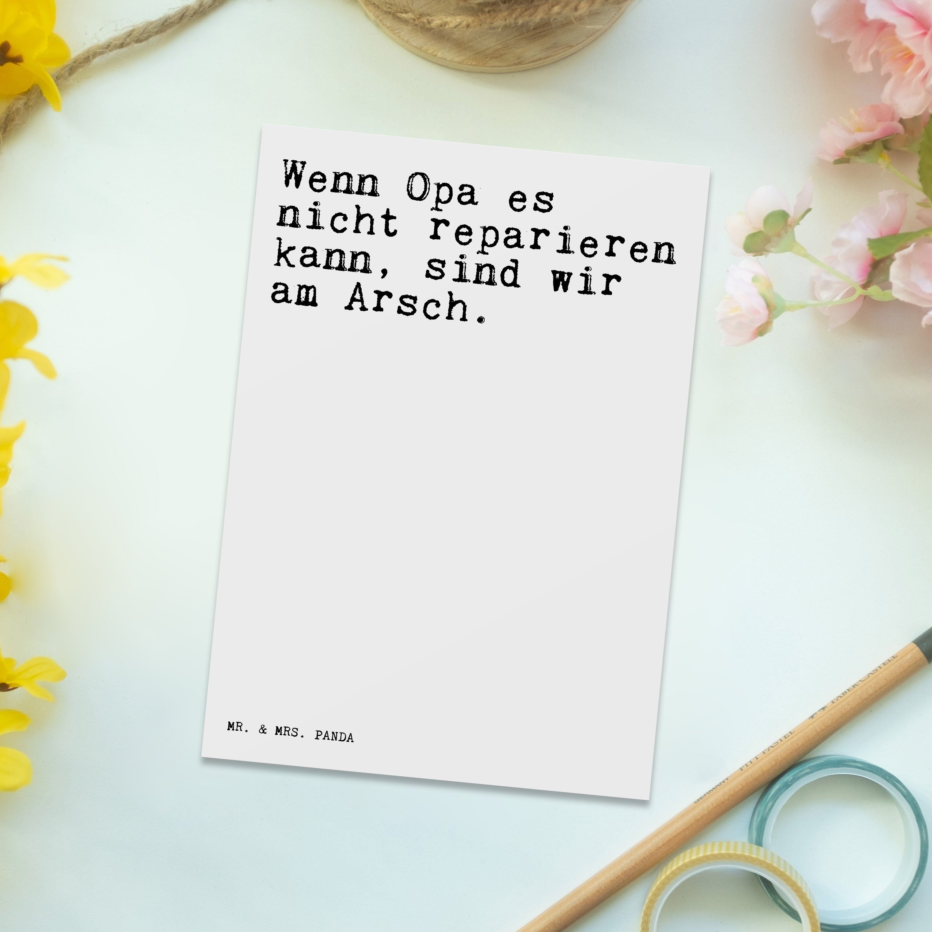 Mr. & Mrs. Panda - Geschenk, nicht... Weiß Sprüche Opa Wenn - Postkarte Zitate, es Weisheiten