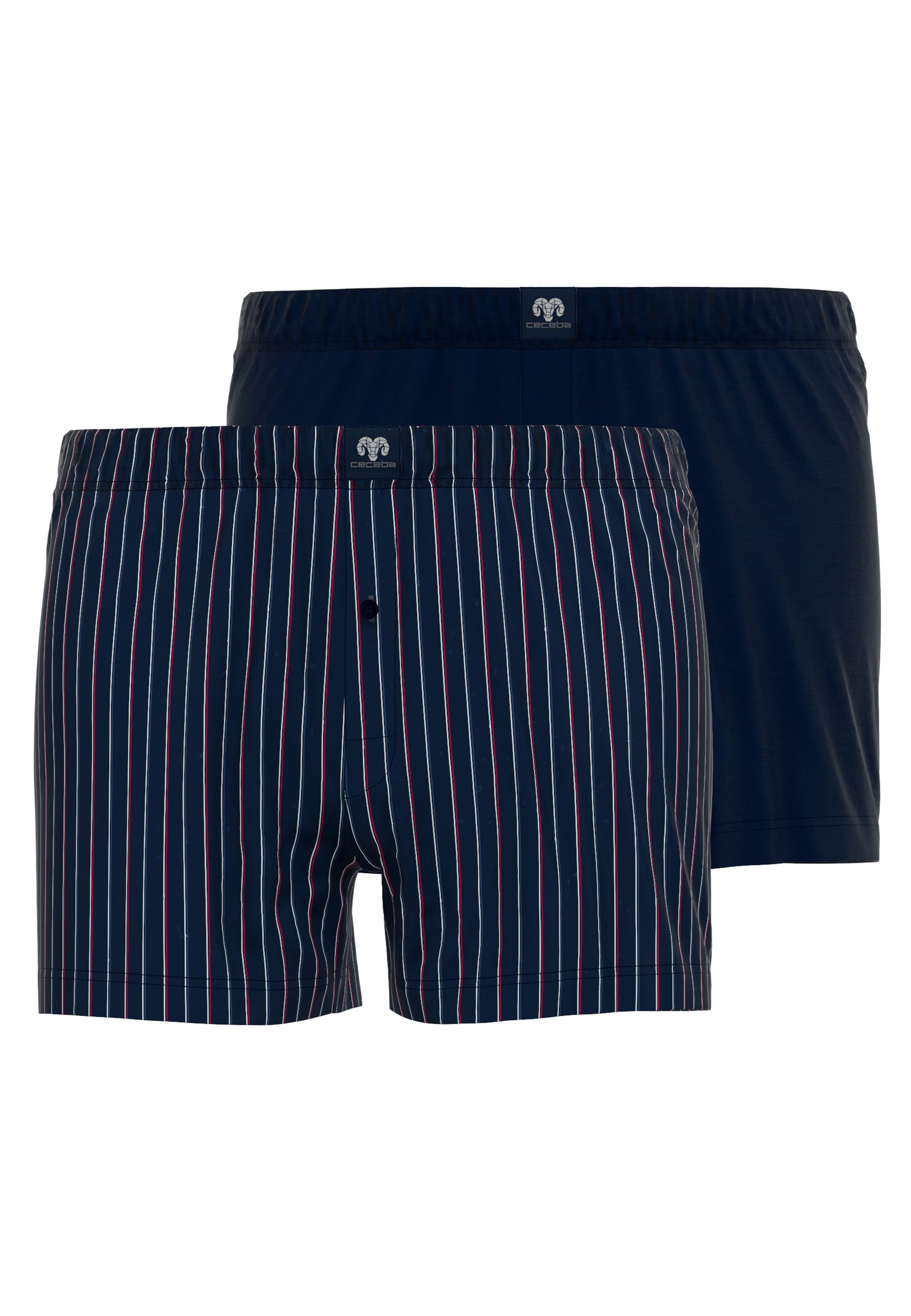 CECEBA Boxershorts CECEBA Herren Boxershort blau bedruckt 2er Pack (2-St)
