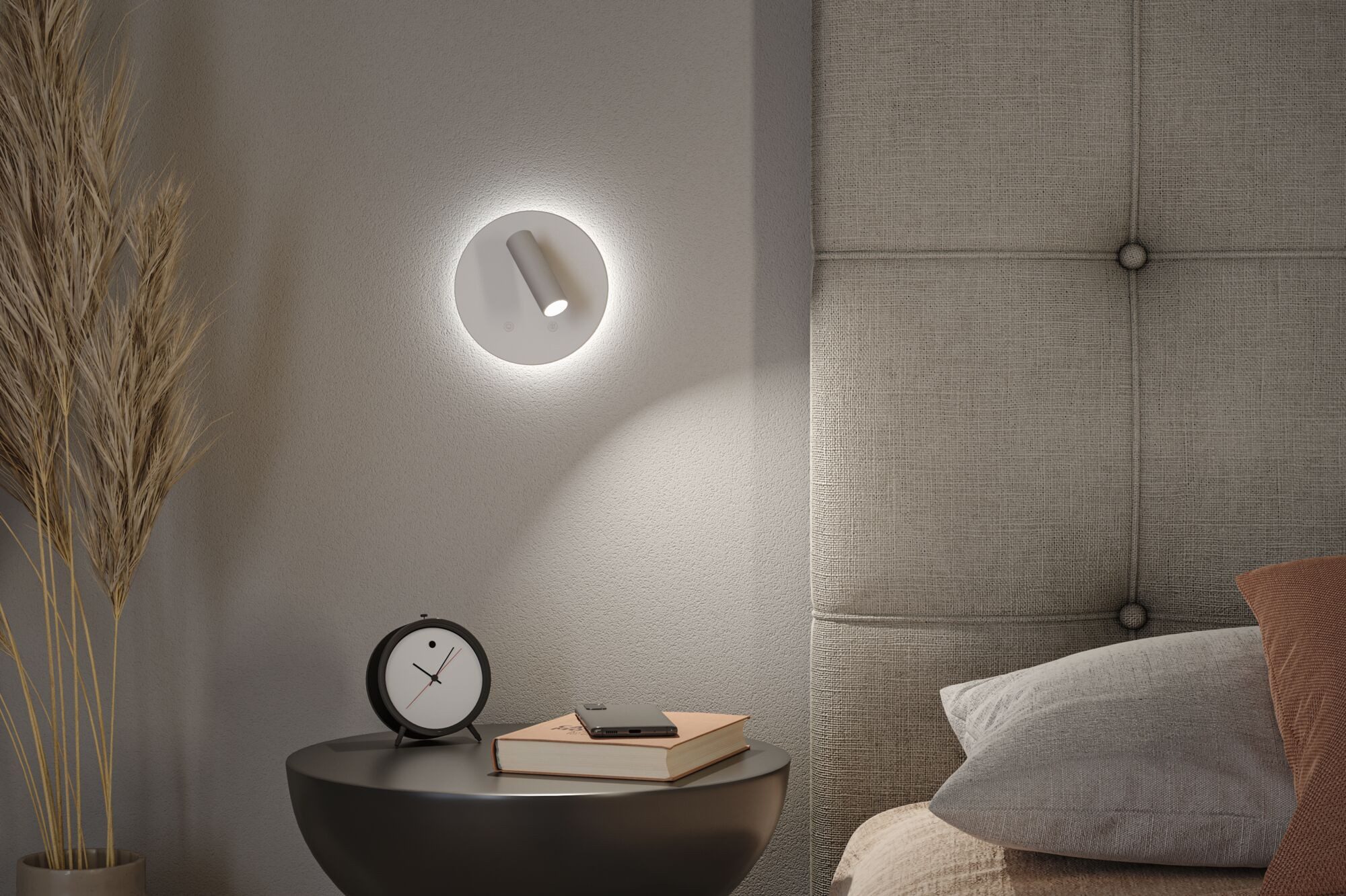 Paulmann LED Wandleuchte Kiora 1,3W, Dimmer, Ein-/Ausschalter, Memoryfunktion, USB-Ladefunktion, LED fest integriert, Dimmbar