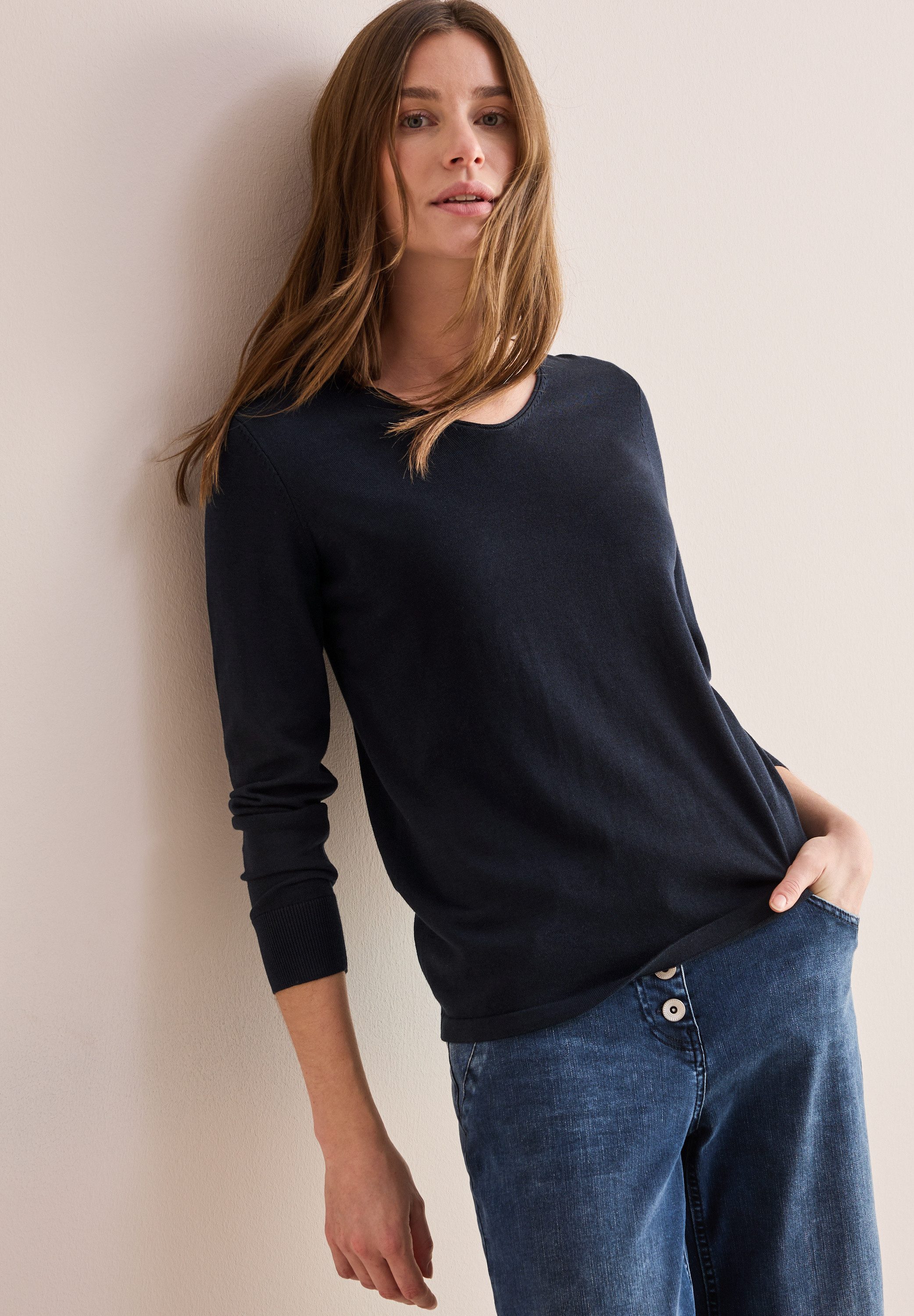 CECIL Strickpullover mit V-Ausschnitt günstig online kaufen