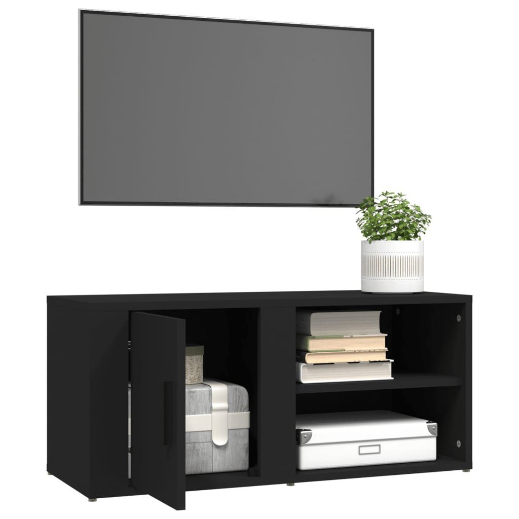 Schwarz vidaXL Holzwerkstoff 80x31,5x36 2 TV-Schrank Stk cm Fern TV-Lowboard TV-Schränke