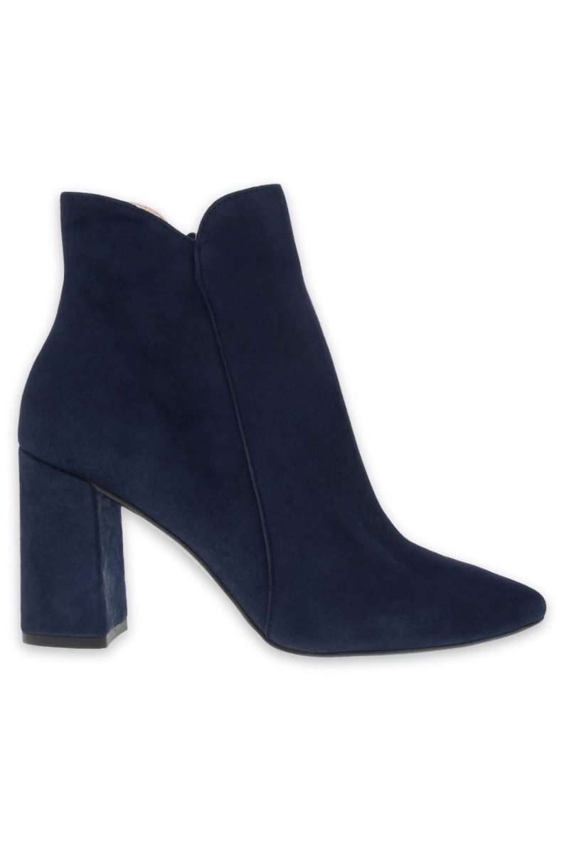 XAVER LUIS Schuhmanufaktur Trachten Stiefeletten - VERO - Samtziege navy Stiefelette