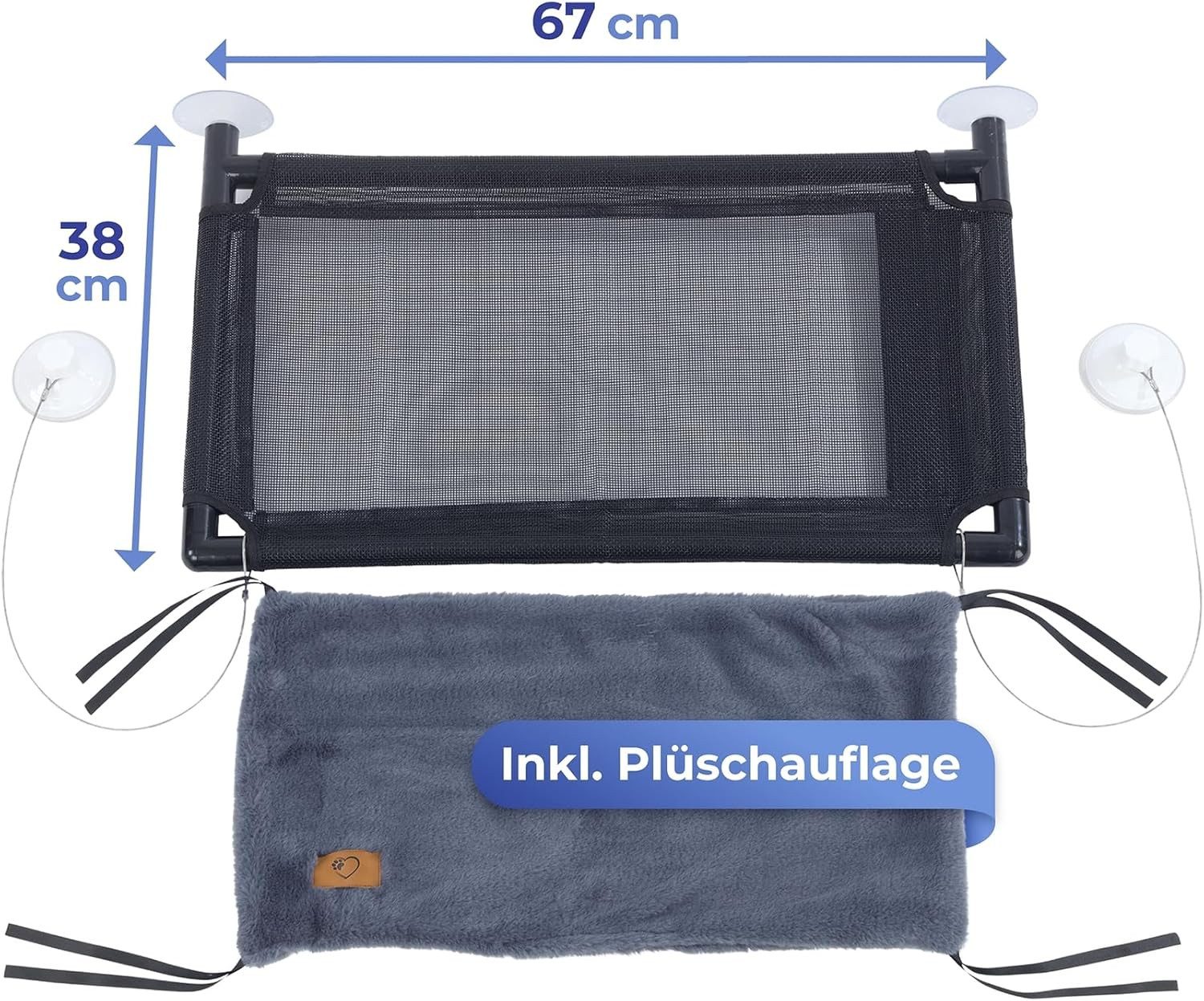 Maximex Katzen-Hängematte Maximex XXL-Hängematte, Fenster Liegematte für 2 Katzen