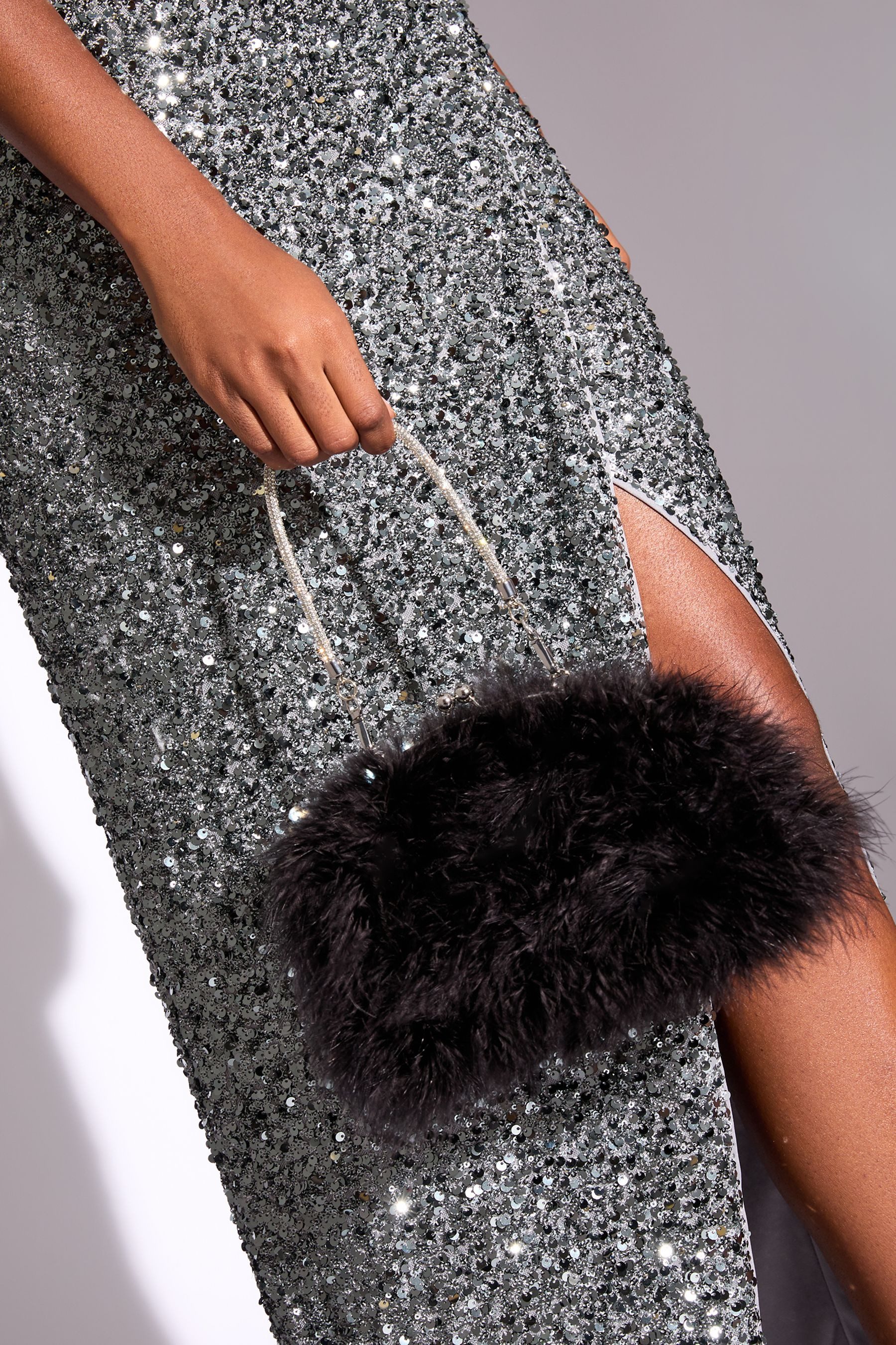 LIPSY Clutch Lipsy Feder-Clutch-Tasche mit Griff (1-tlg)
