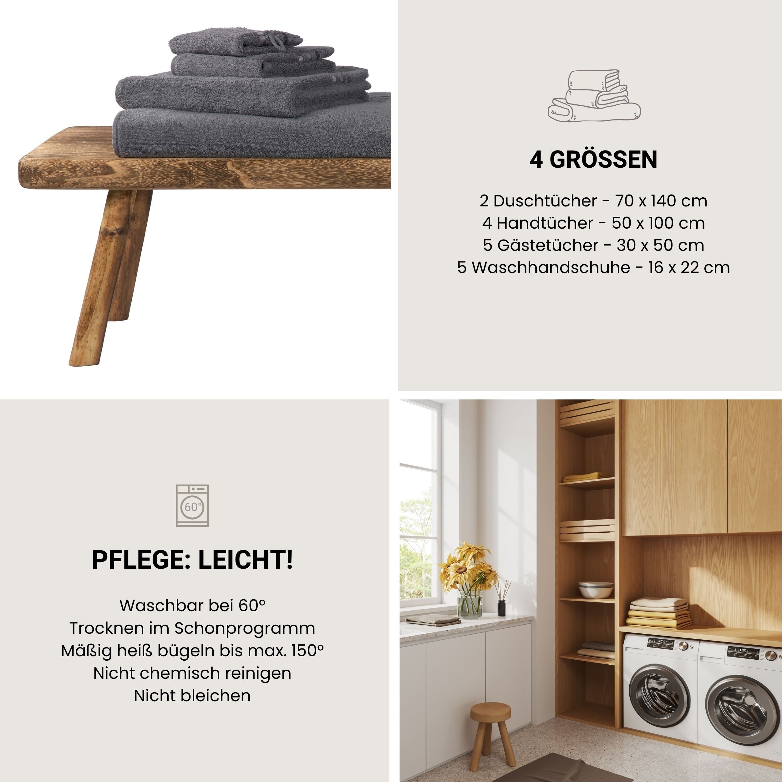 Schiesser Duschtücher Skyline Color aus 100 % Baumwolle mit eleganter Streifenbordüre, Frottier (Set, 2-St), OEKO-TEX® MADE IN GREEN – Bild 5 von 5