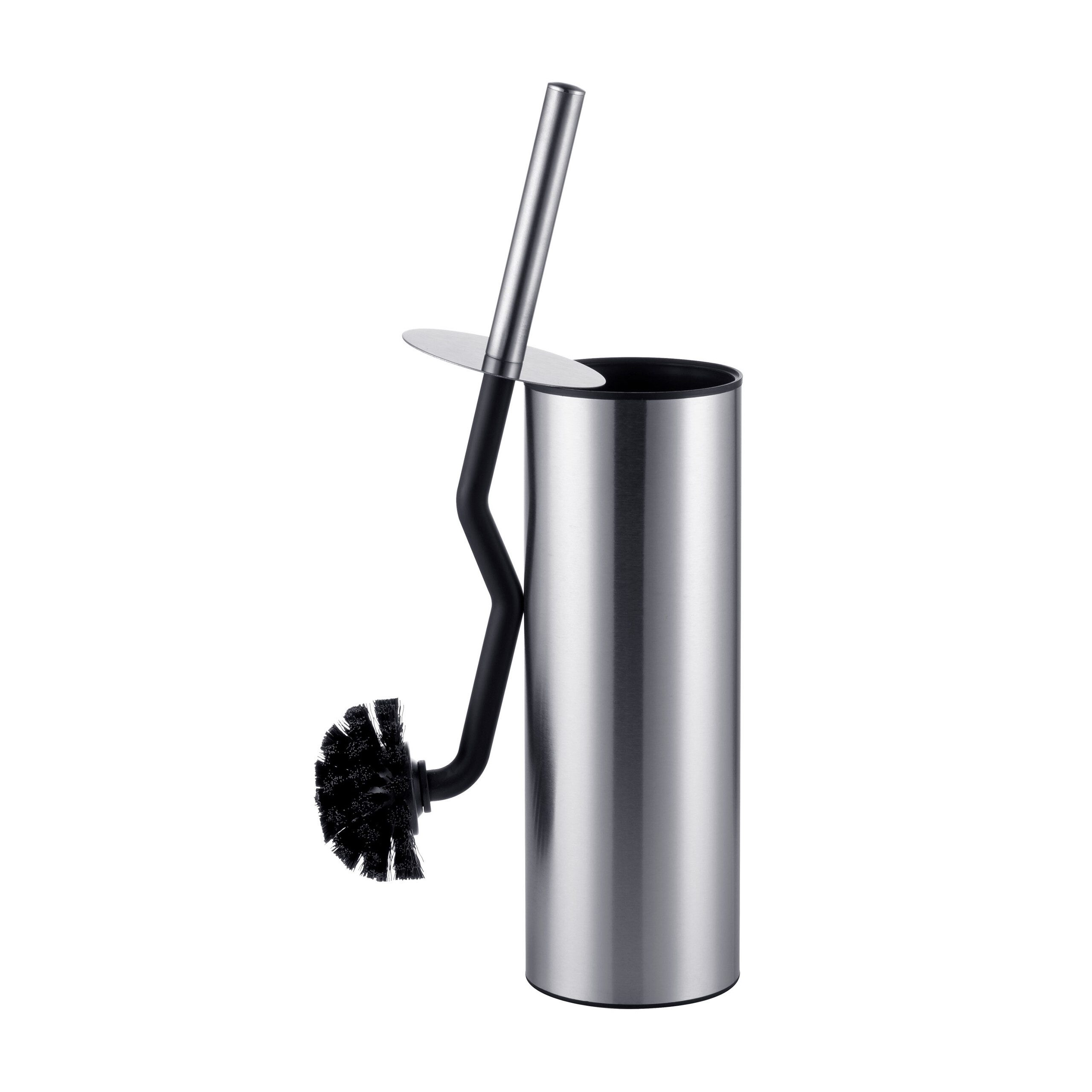 relaxdays WC-Garnitur WC Bürste mit Randreiniger, Alle Standard-Toiletten, (1-tlg), silber
