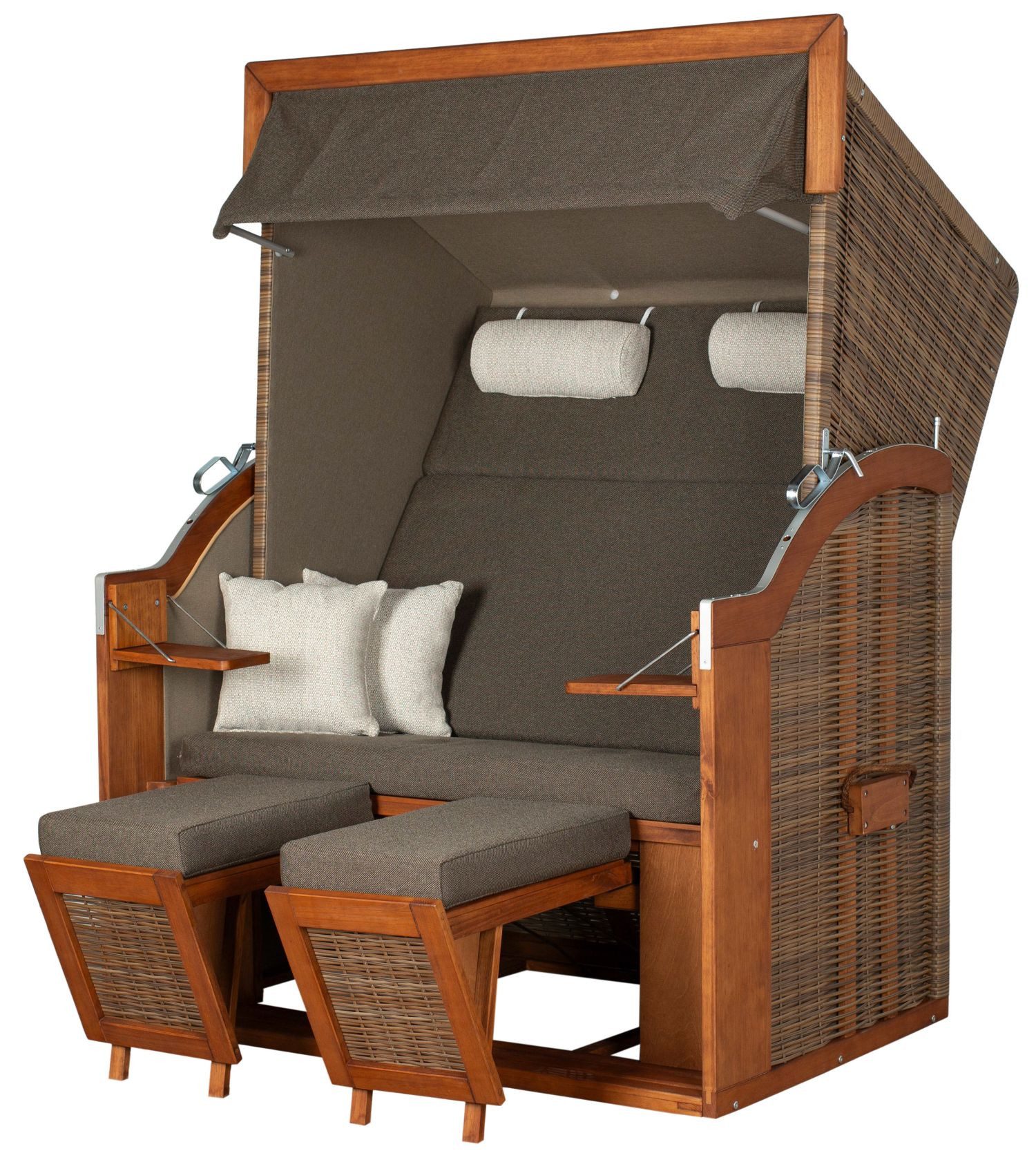 bene living Strandkorb Strandkorb Tinnum Pinie - PE griseum - Modell 574, BxTxH: 120x80x160 cm, Volllieger, Ostsee-Strandkorb