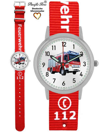 Pacific Time Quarzuhr Kinder Armbanduhr Feuerwehr Wechselarmband, Mix und Match Design - Gratis Versand