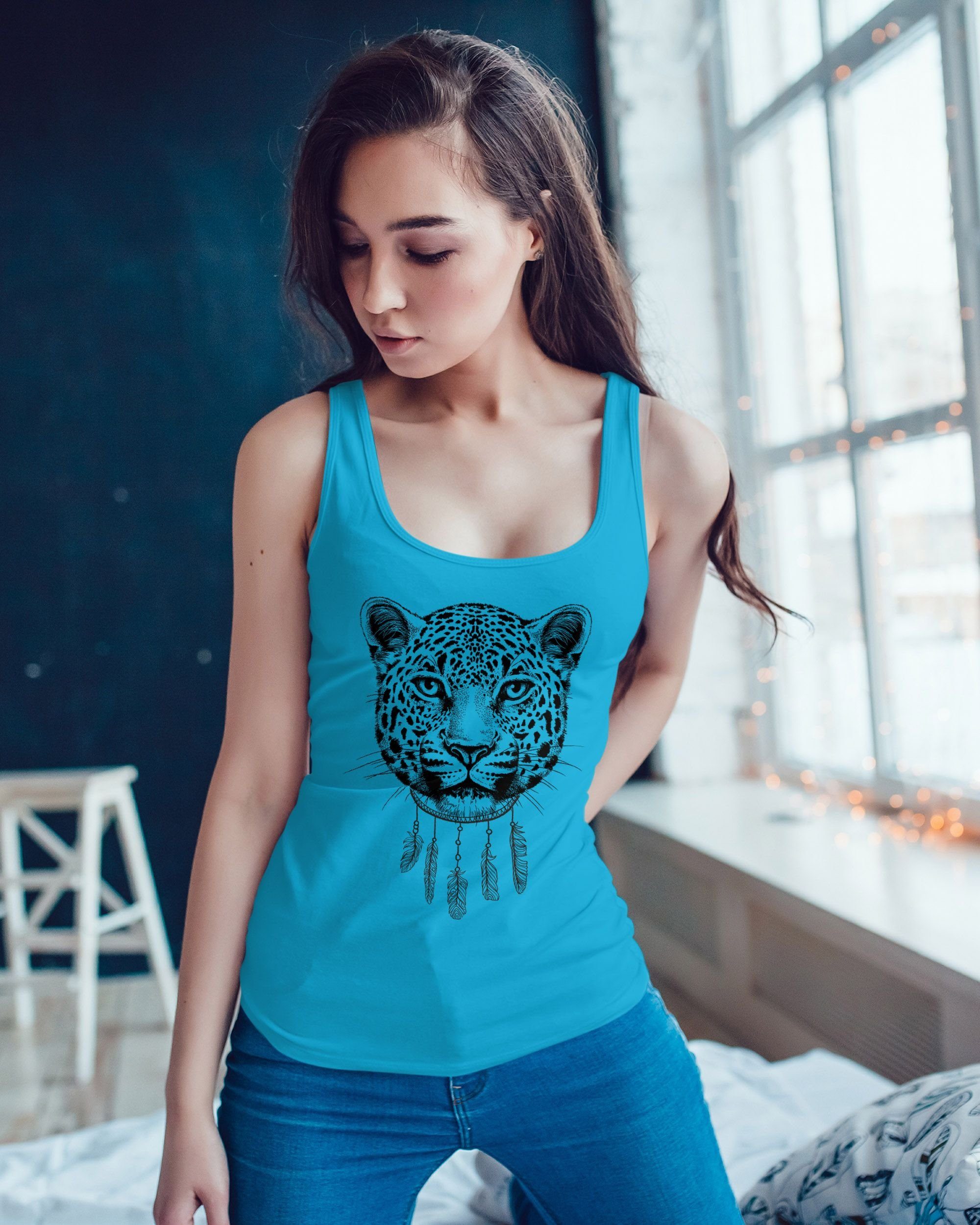 Neverless Tanktop Damen Tank-Top Boho Leopard günstig online kaufen