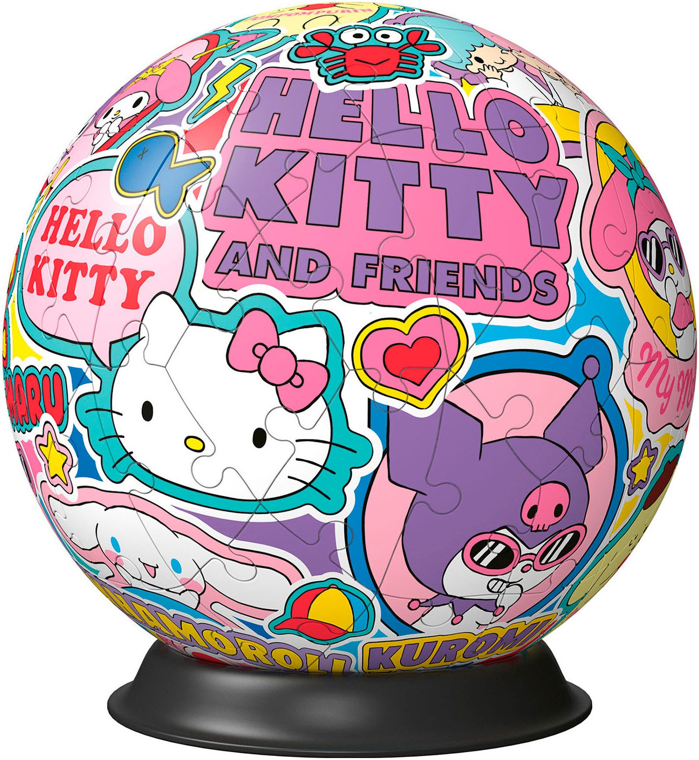 Ravensburger Puzzleball Hello Kitty and Friends, 72 Puzzleteile, Made in Europe