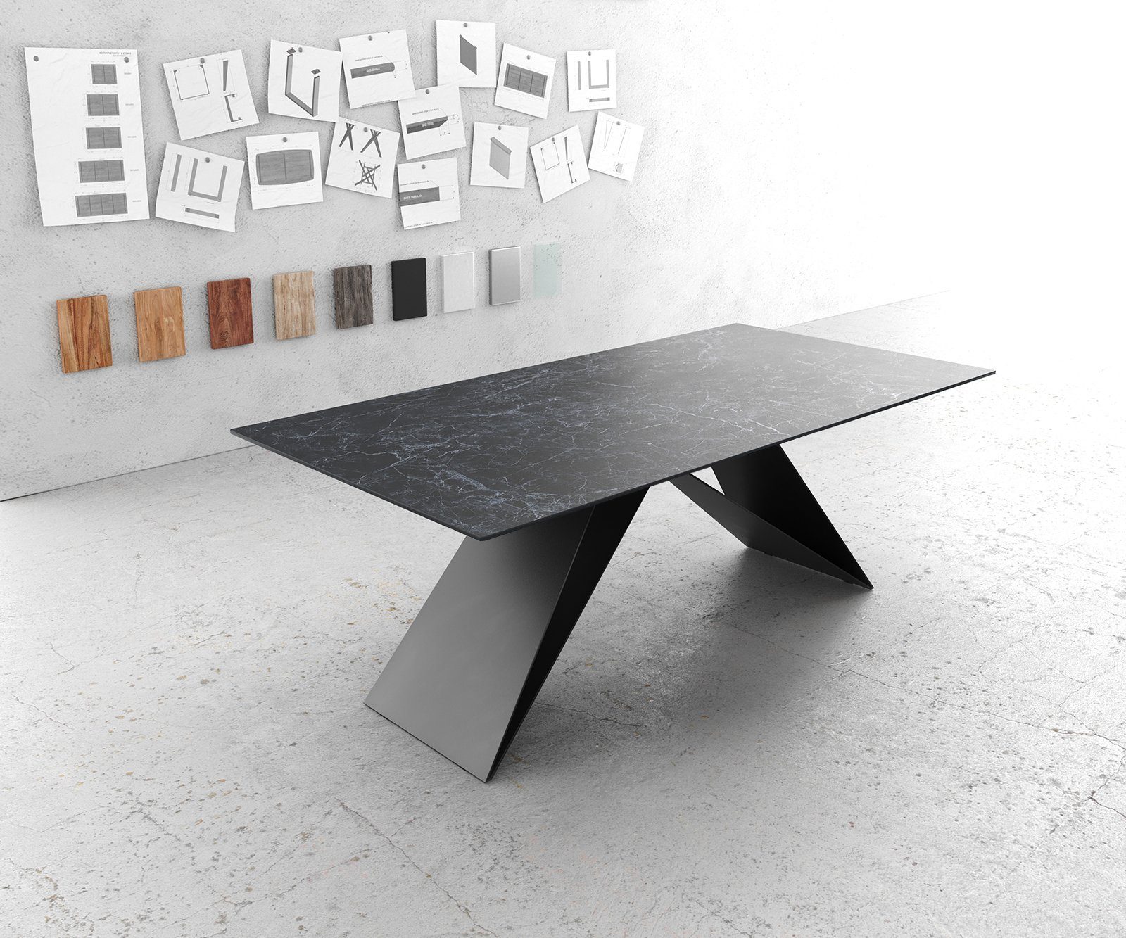 DELIFE Esstisch Edge, Keramik Laminam® Nero günstig online kaufen