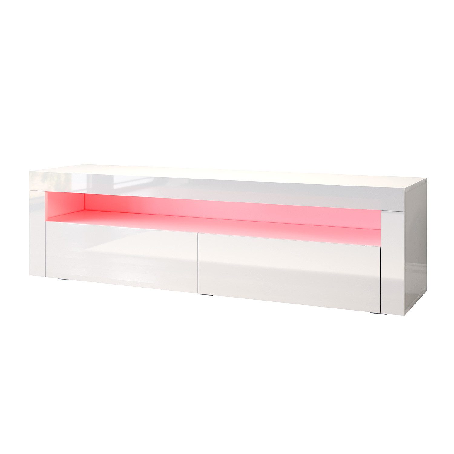 SONNI Lowboard TV Schrank Weiß Hochglanz günstig online kaufen