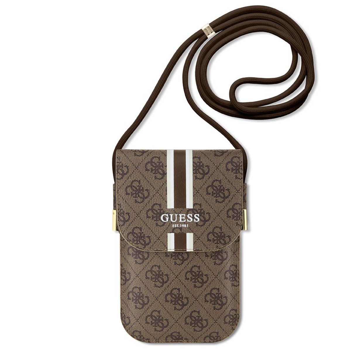 Handytasche Guess 4G Leather Stripes Handytasche - Braun