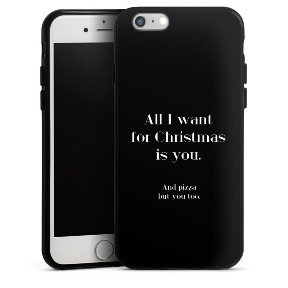 DeinDesign Handyhülle All I want for Christmas - Pizza!, Hülle Pizza Sprüche Weihnachten