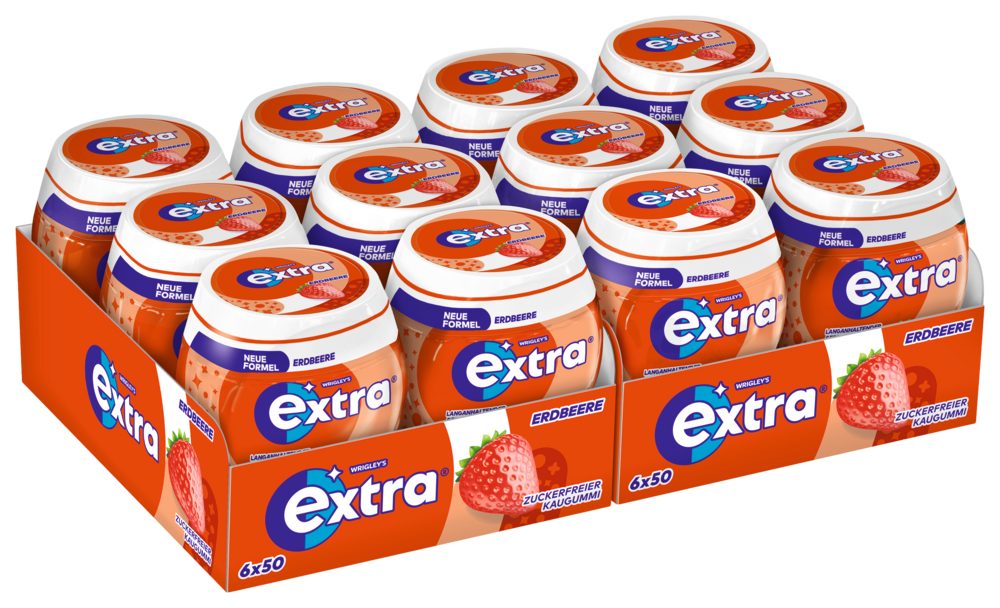 EXTRA Süßigkeit EXTRA Dose Erdbeere (2x6)x50 Dragees (12 Dosen - SK)