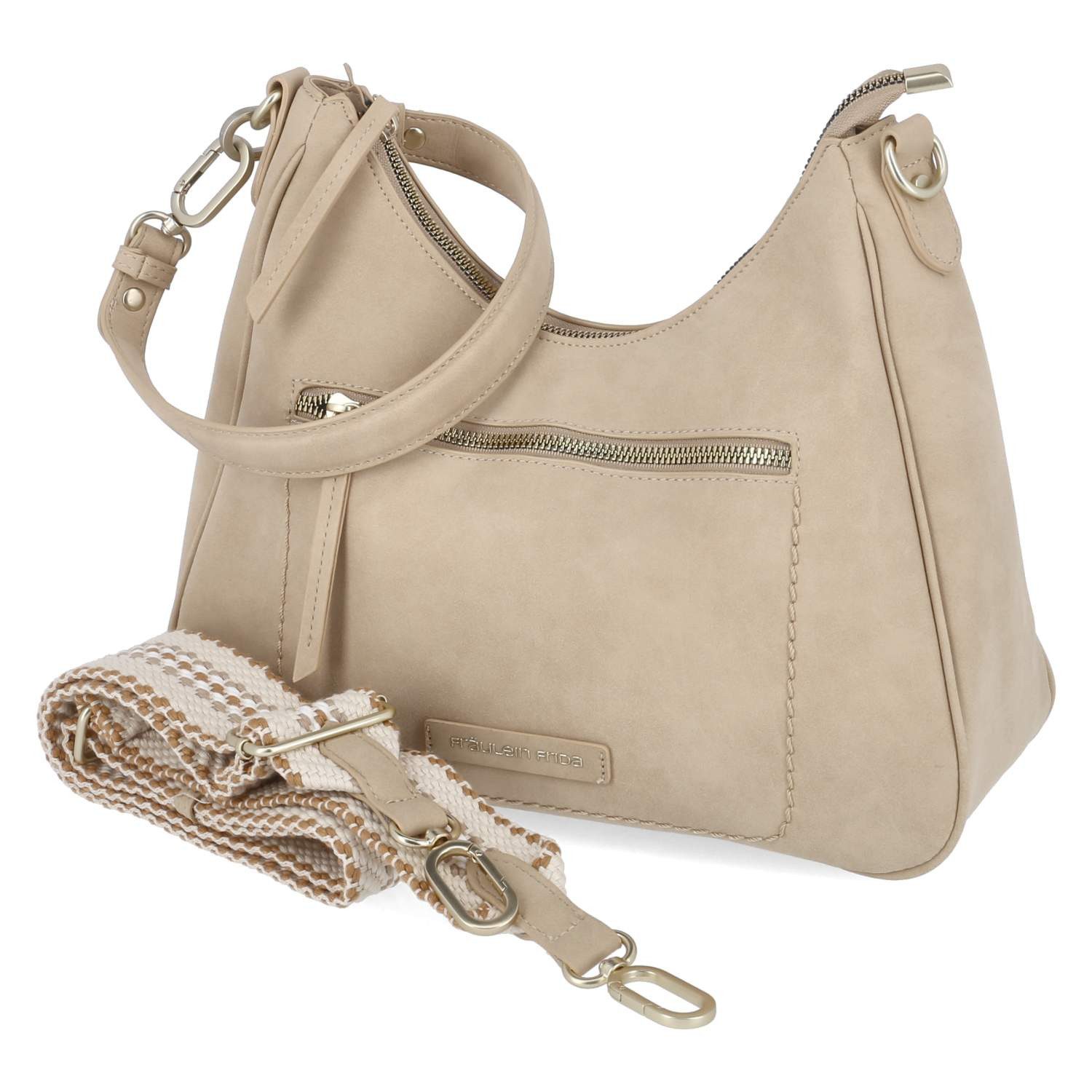 Fräulein Frida Handtasche Fräulein Frida FF2073,420 Damen Umhängetaschen Synthetik beige