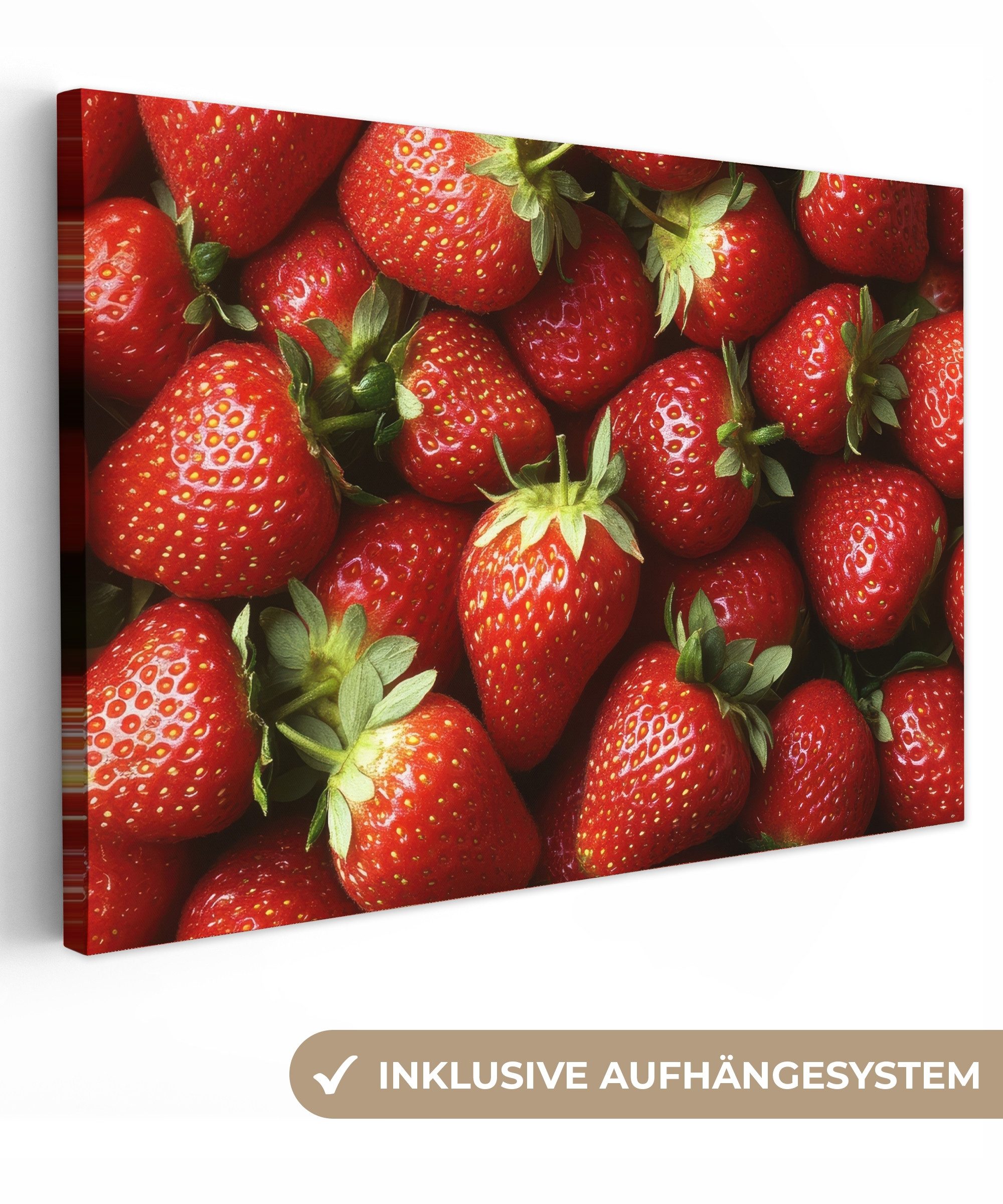 OneMillionCanvasses® Leinwandbild Erdbeere - Obst - günstig online kaufen