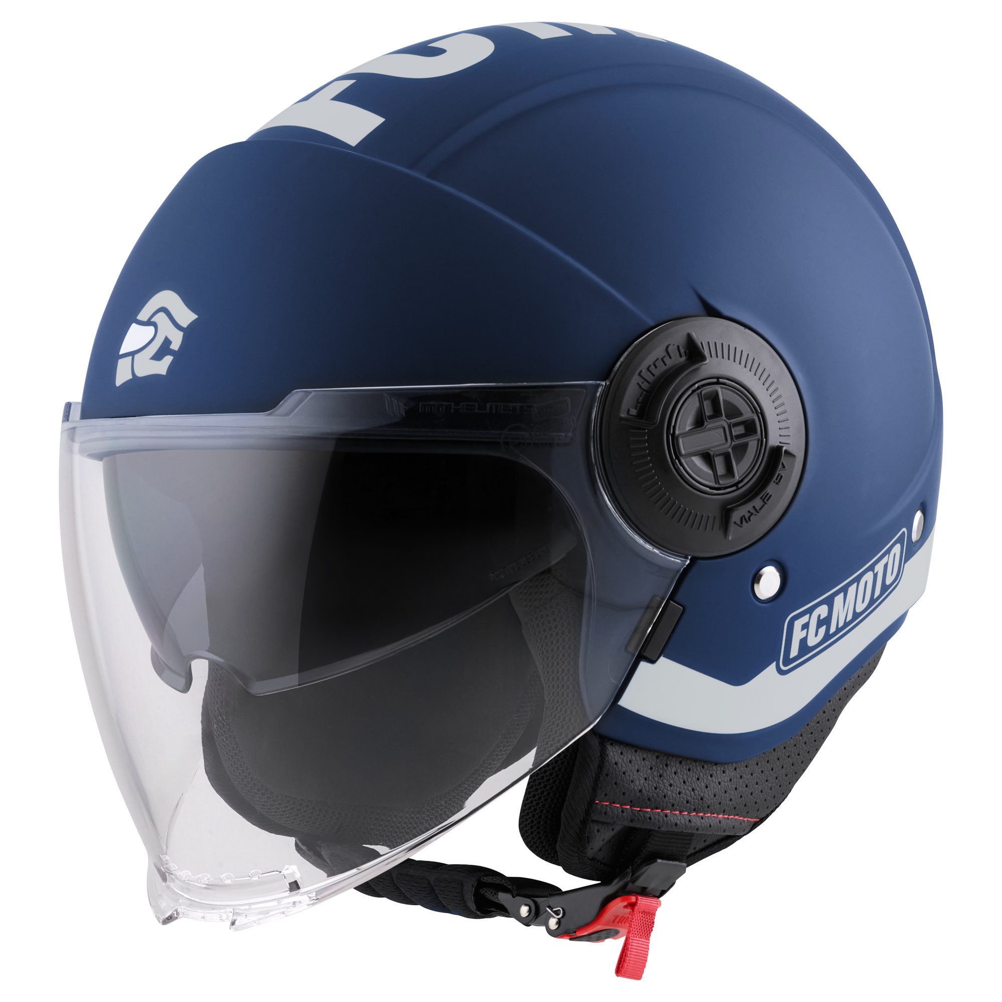 FC-Moto Motorradhelm Ralgo Jethelm, Herausnehmbares Innenfutter,integriertes Sonnenvisier
