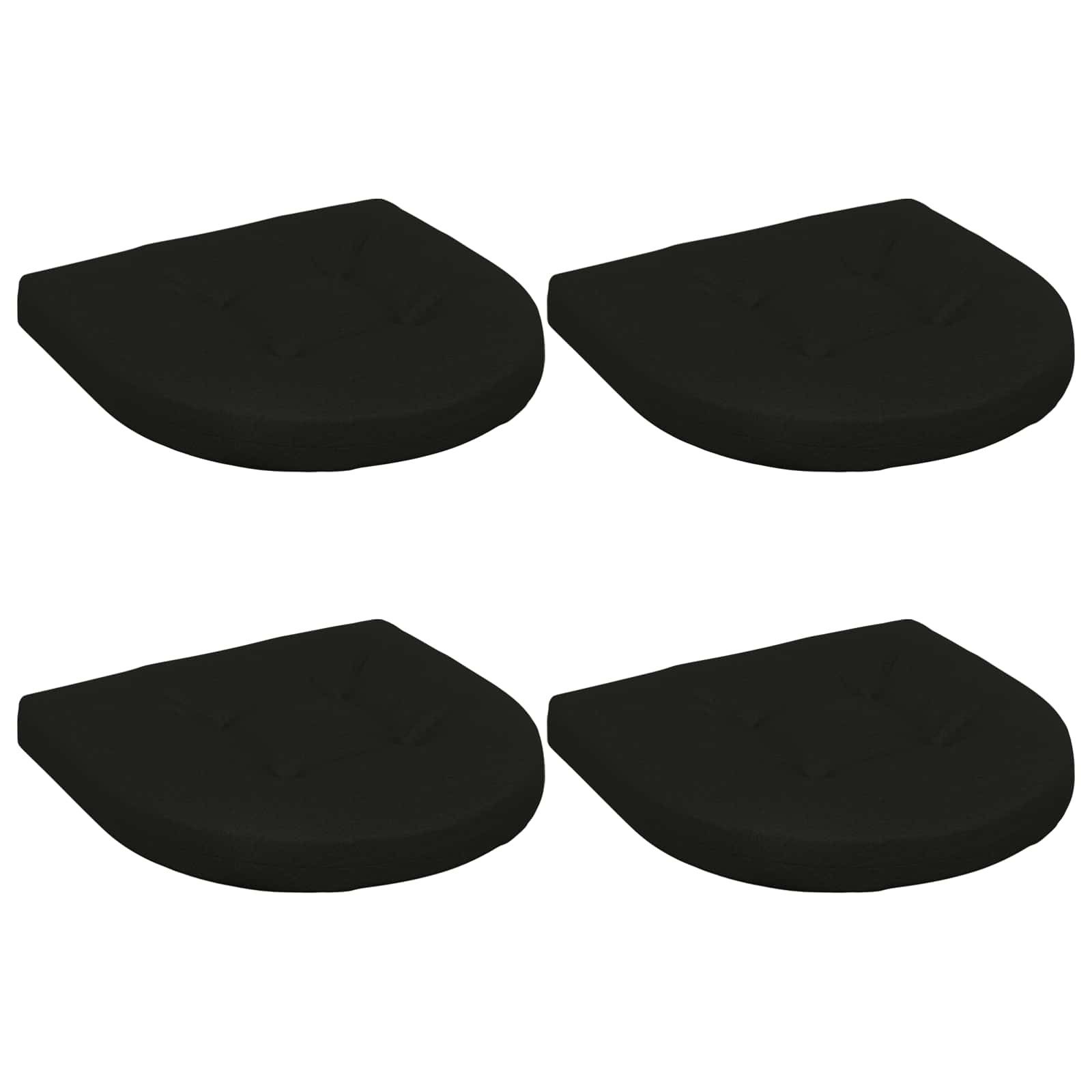 vidaXL Sitzauflage 4-teilige Sitzkissen 4 stk. 100 % Polyester Schwarz, (4 St)