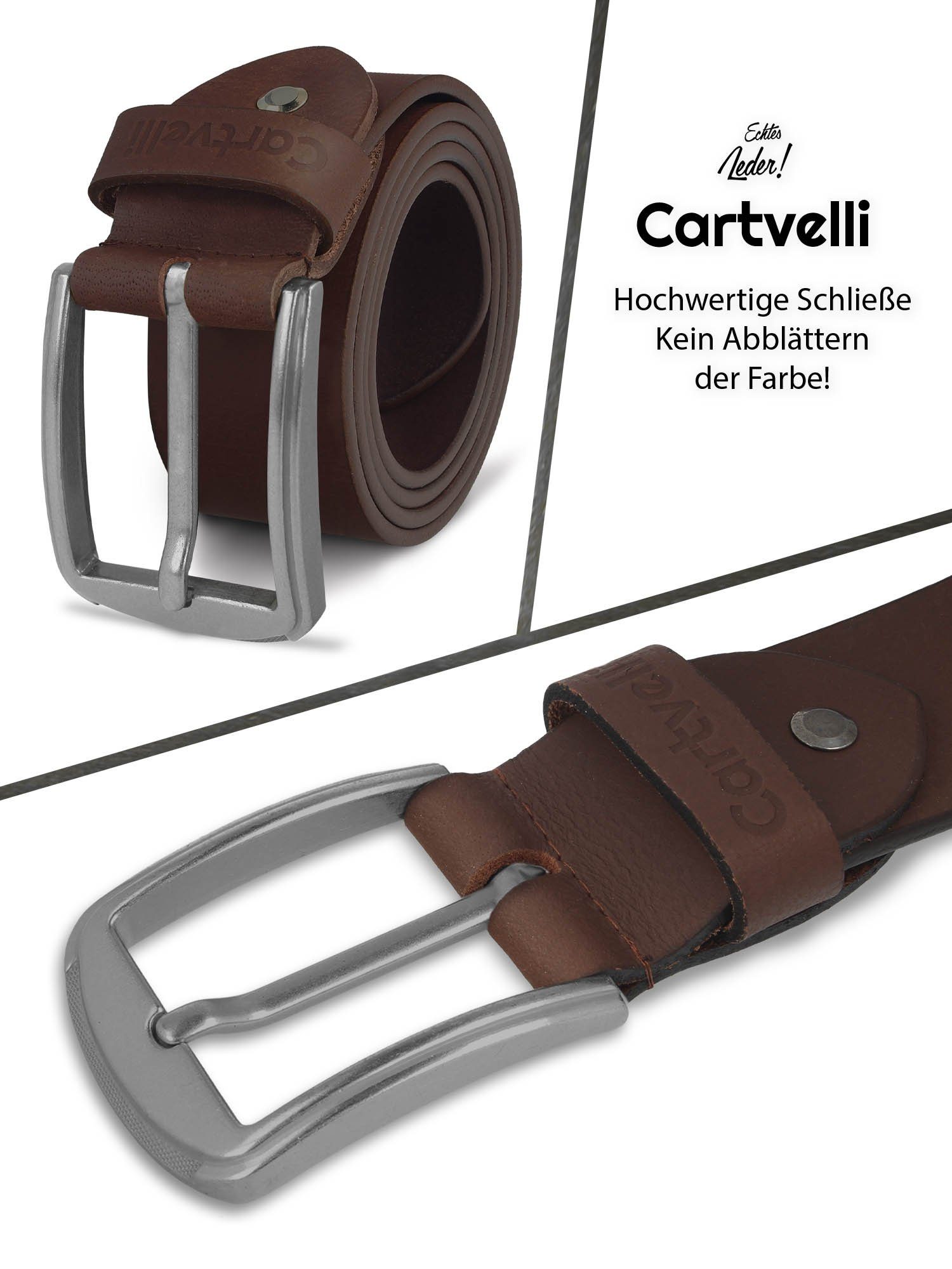 Cartvelli Ledergürtel Cartvelli Herren Ledergürtel Made in Germany 40mm inkl. Geschenkbox Vollleder