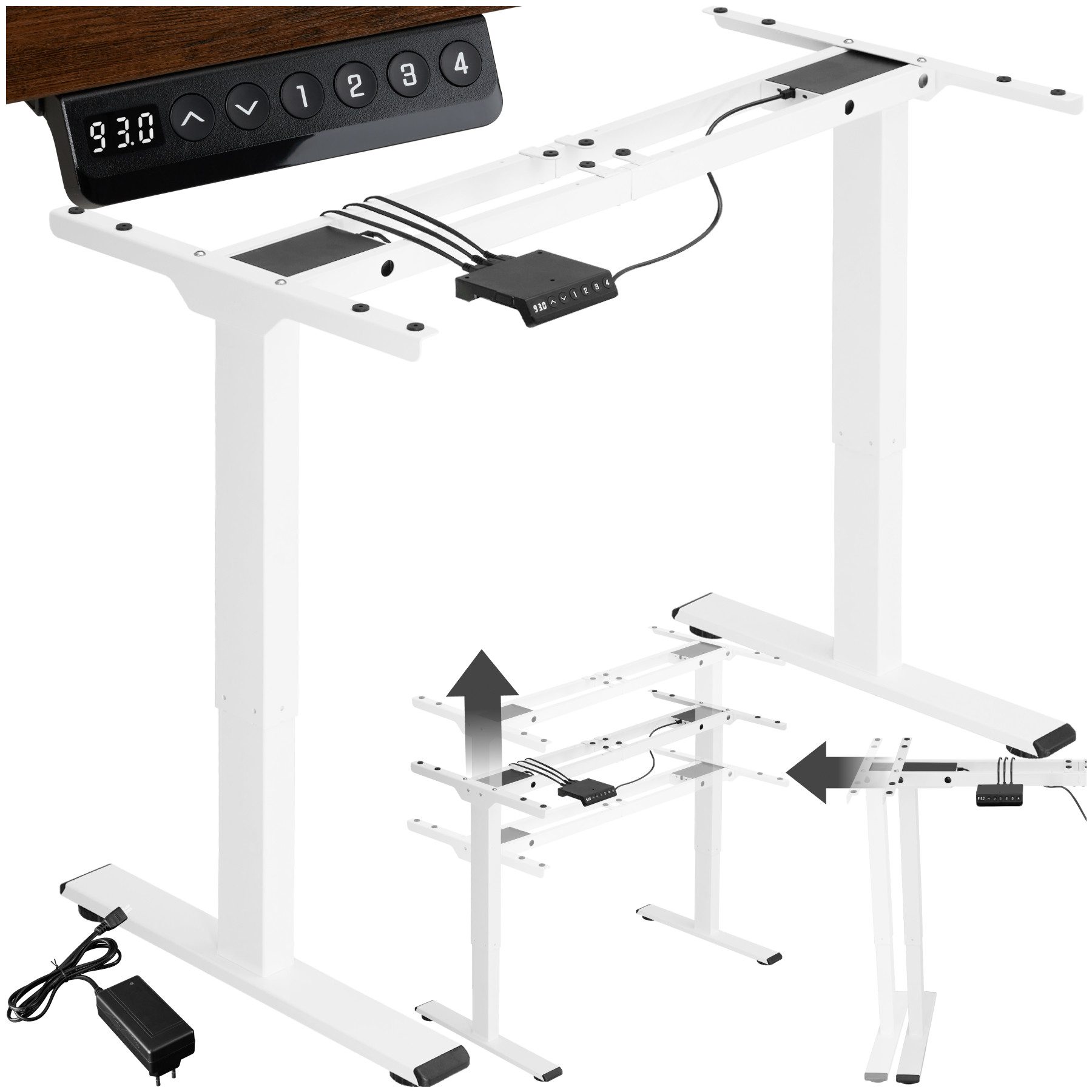 Tischgestell Schreibtischgestell Melville höhenverstellbar 110-168x60x70-119cm