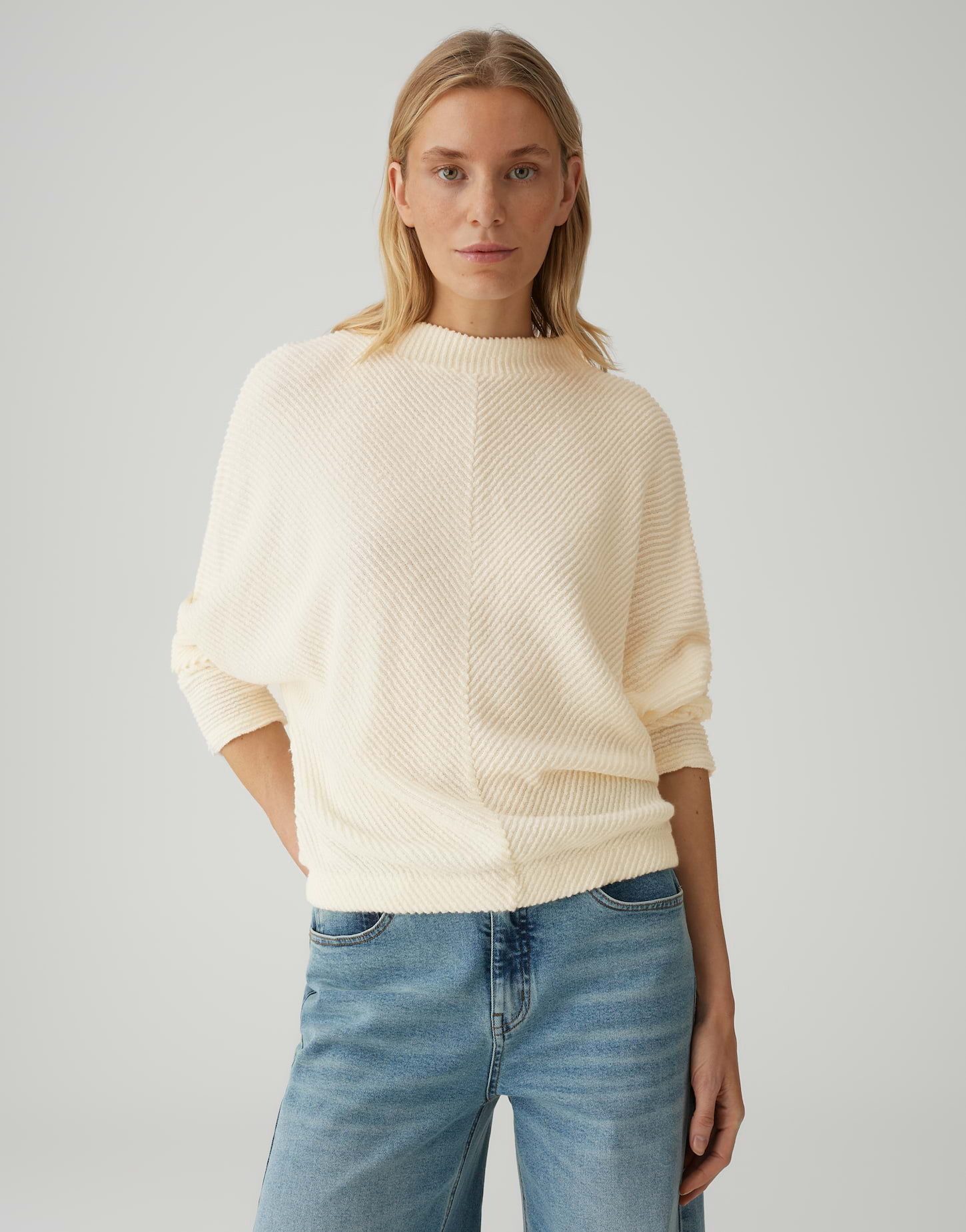 OPUS Sweatshirt GALTERA mit gerippter Textur Weite Passform, schmal zulaufe günstig online kaufen