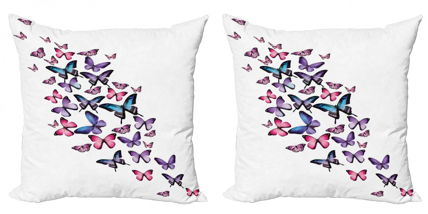 Kaufen Sie es jetzt, Originalprodukt Kissenbezüge Modern Accent Doppelseitiger Feminine Schmetterling Digitaldruck, (2 Flügel Stück), Abakuhaus