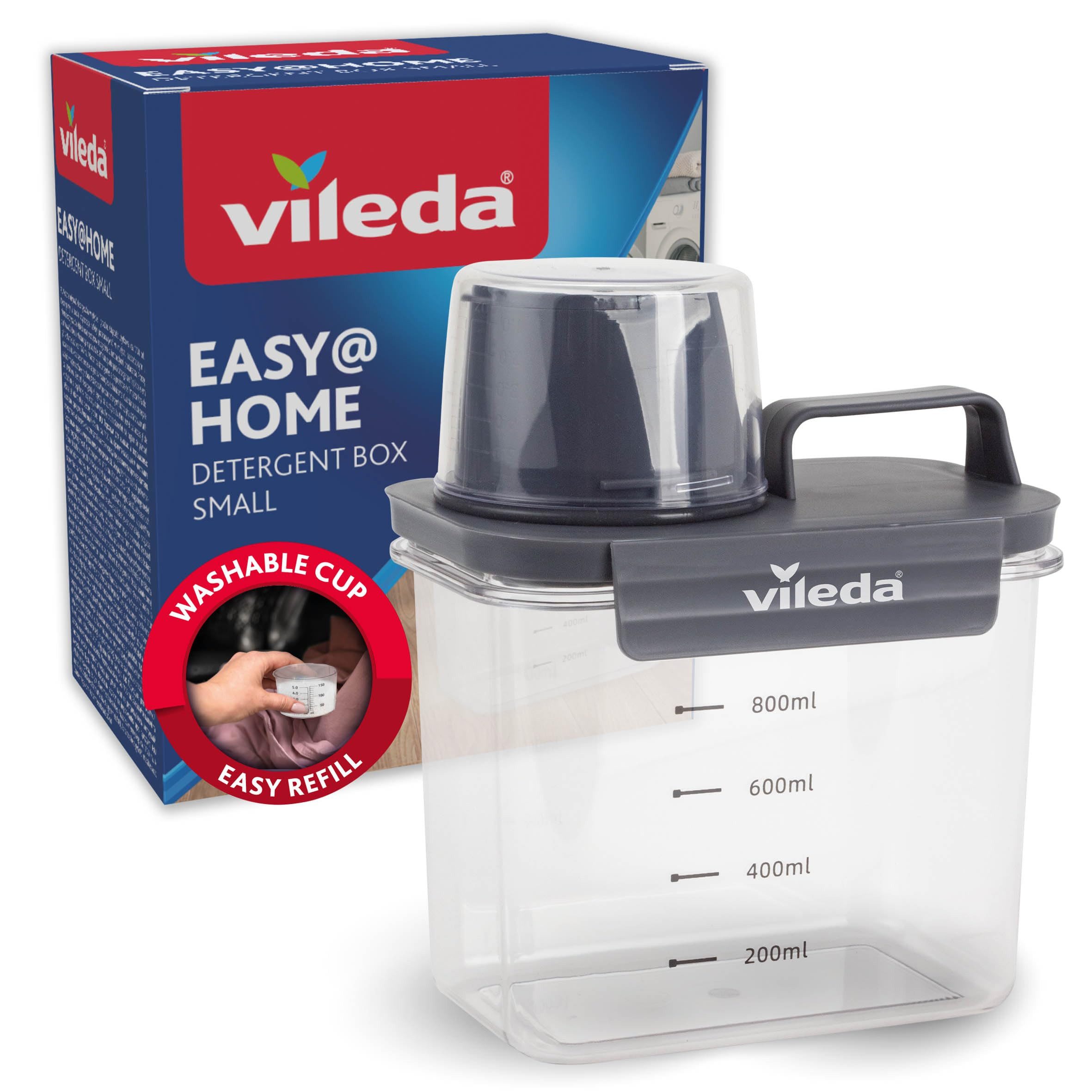 Vileda Aufbewahrungsbox Waschmittelbox 1100ml grau (Komplett-Set, Set) günstig online kaufen