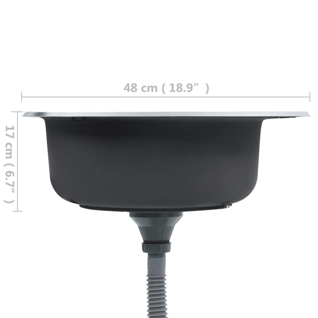 Edelstahl, vidaXL Spülbecken Küche Sieb Einbauspüle und Küchenspüle Siphon mit 0/0 cm