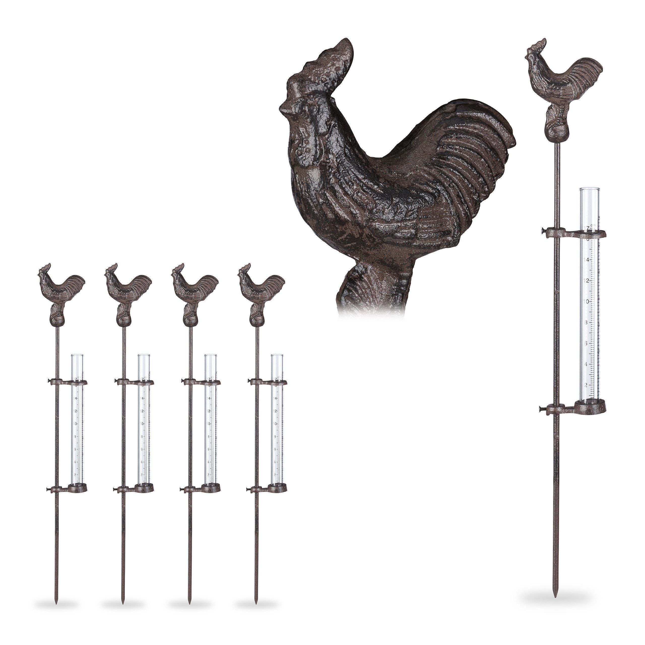 Gartenstecker 5 x Regenmesser Hahn