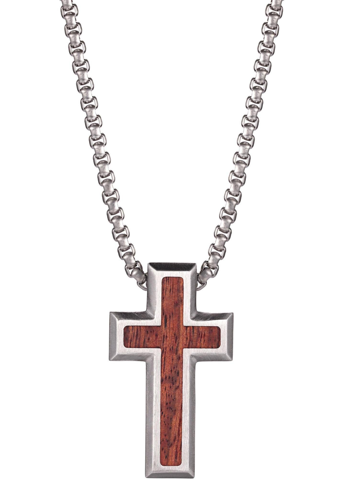 Kingka Kette mit Anhänger Kreuz, mit Holz günstig online kaufen