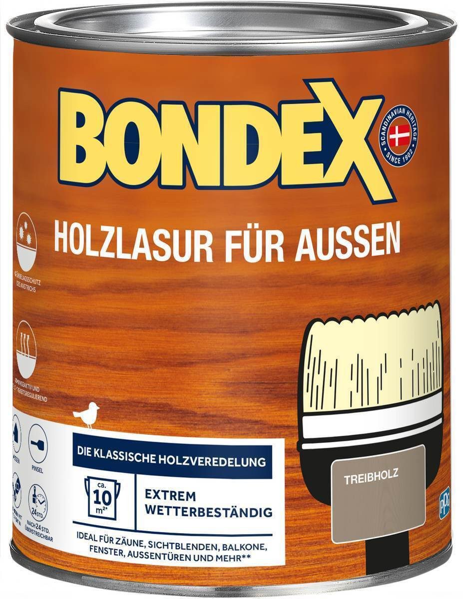 Holzschutzlasur Bondex Holzlasur Außen, witterungsbeständig, Lasur, UV-Schutz, 0,75 l