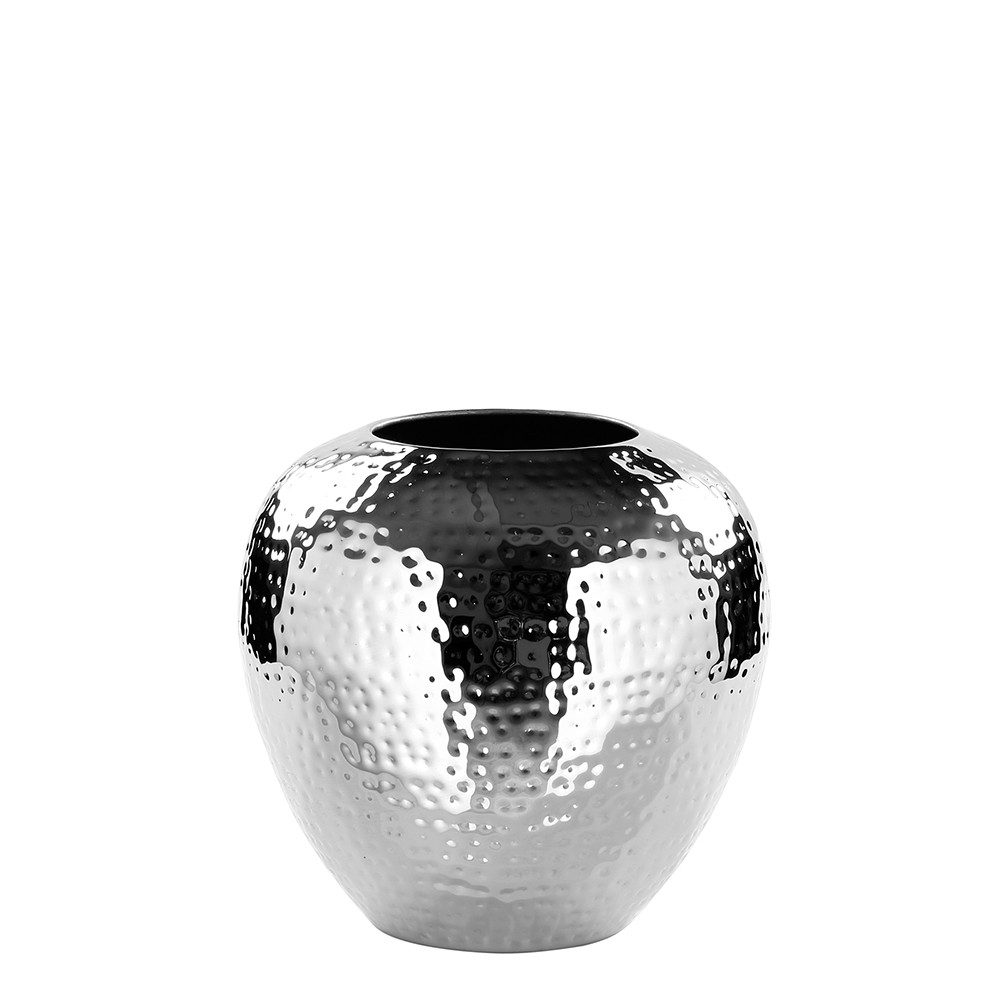 Fink Dekovase LOSONE Vase - H.25cm - Eisen/vernickelt - silberfarben (Blumenbehälter - Blumengefäß), Elegante Dekovase - Blumenvase & Ziervase für stilvolle Akzente